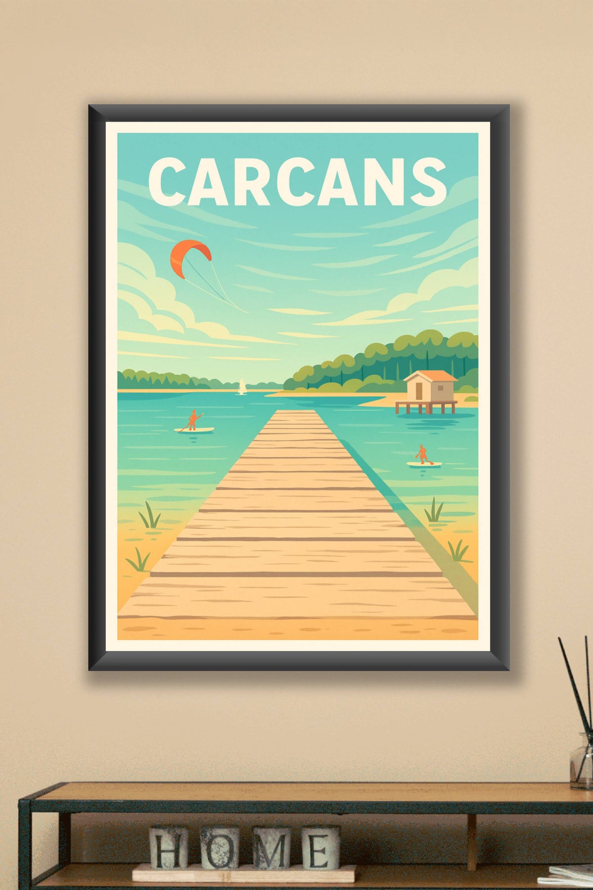 Affiche Carcans — Évasion et sérénité au bord de l'eau · poster d'art de Carcans