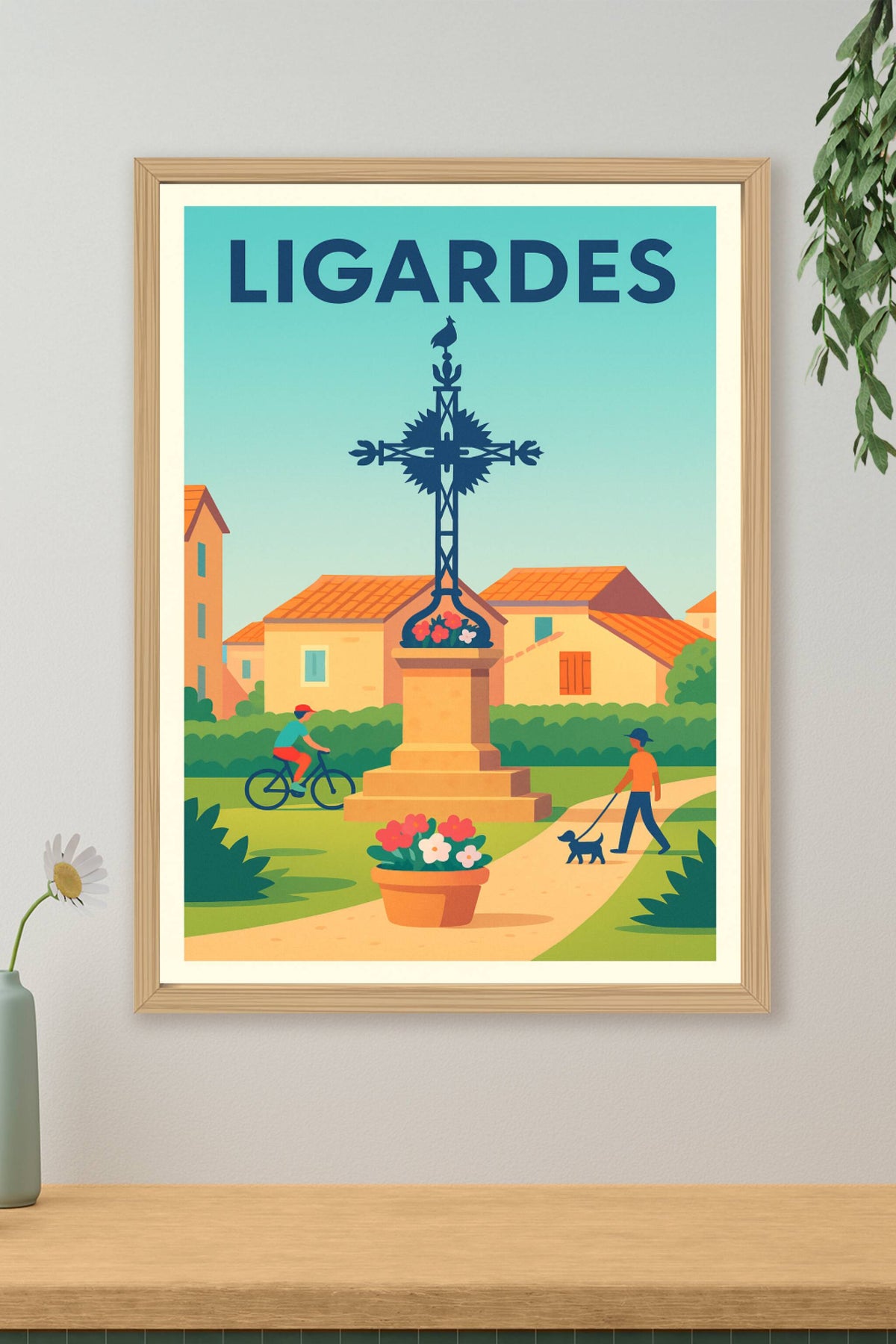 Affiche Ligardes — Ambiance paisible au cœur du village · poster d'art de Ligardes