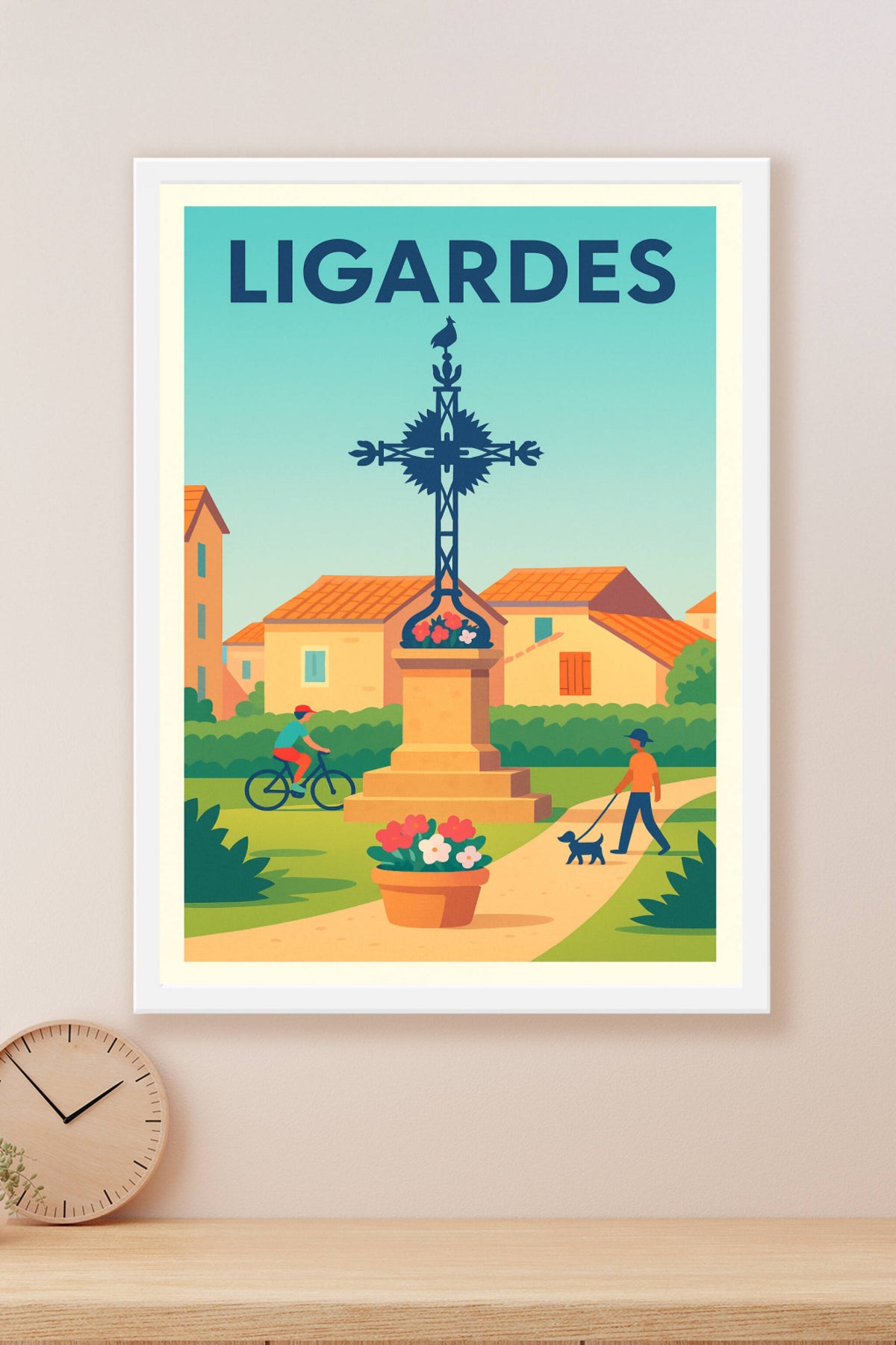 Affiche Ligardes — Ambiance paisible au cœur du village · poster d'art de Ligardes