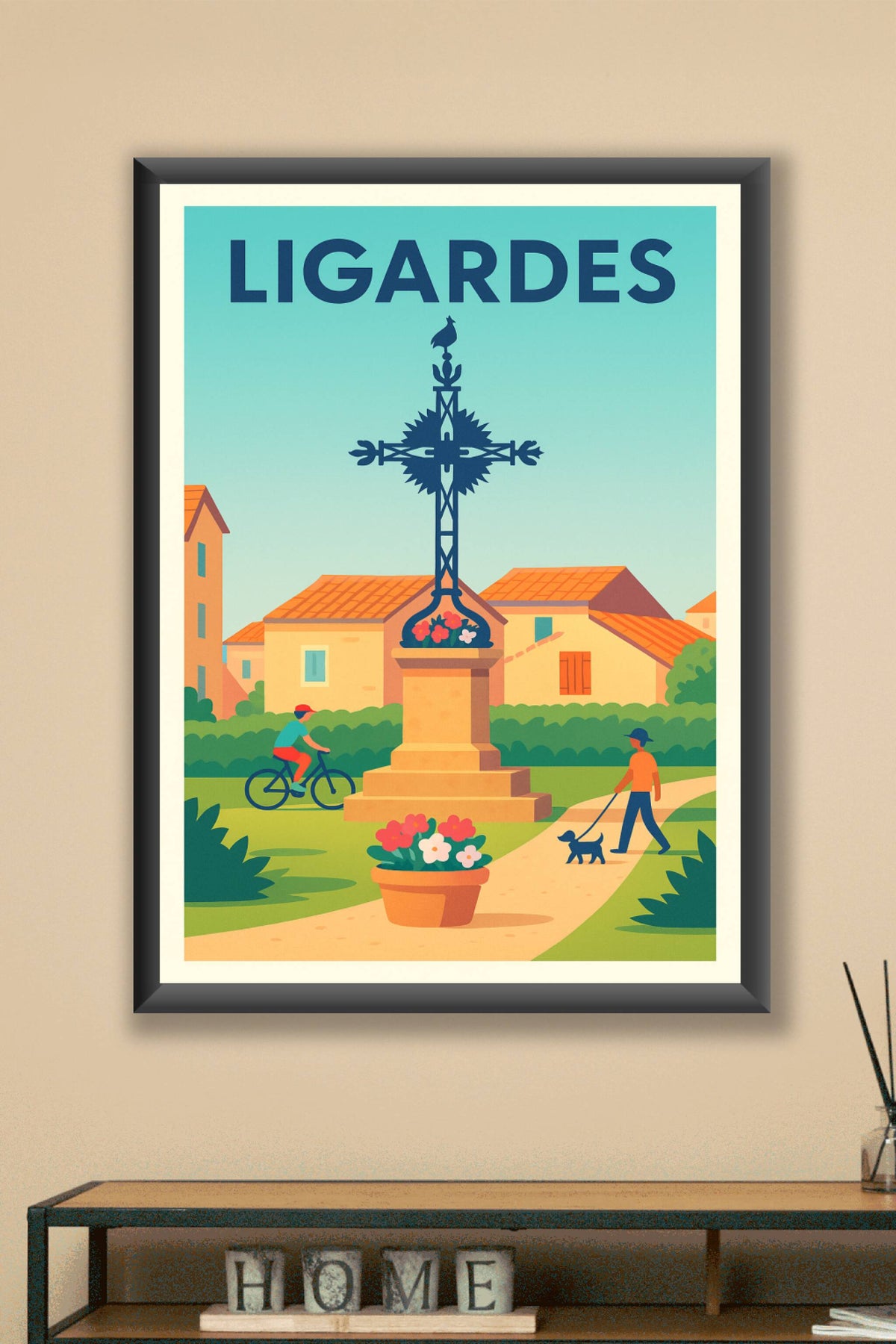 Affiche Ligardes — Ambiance paisible au cœur du village · poster d'art de Ligardes