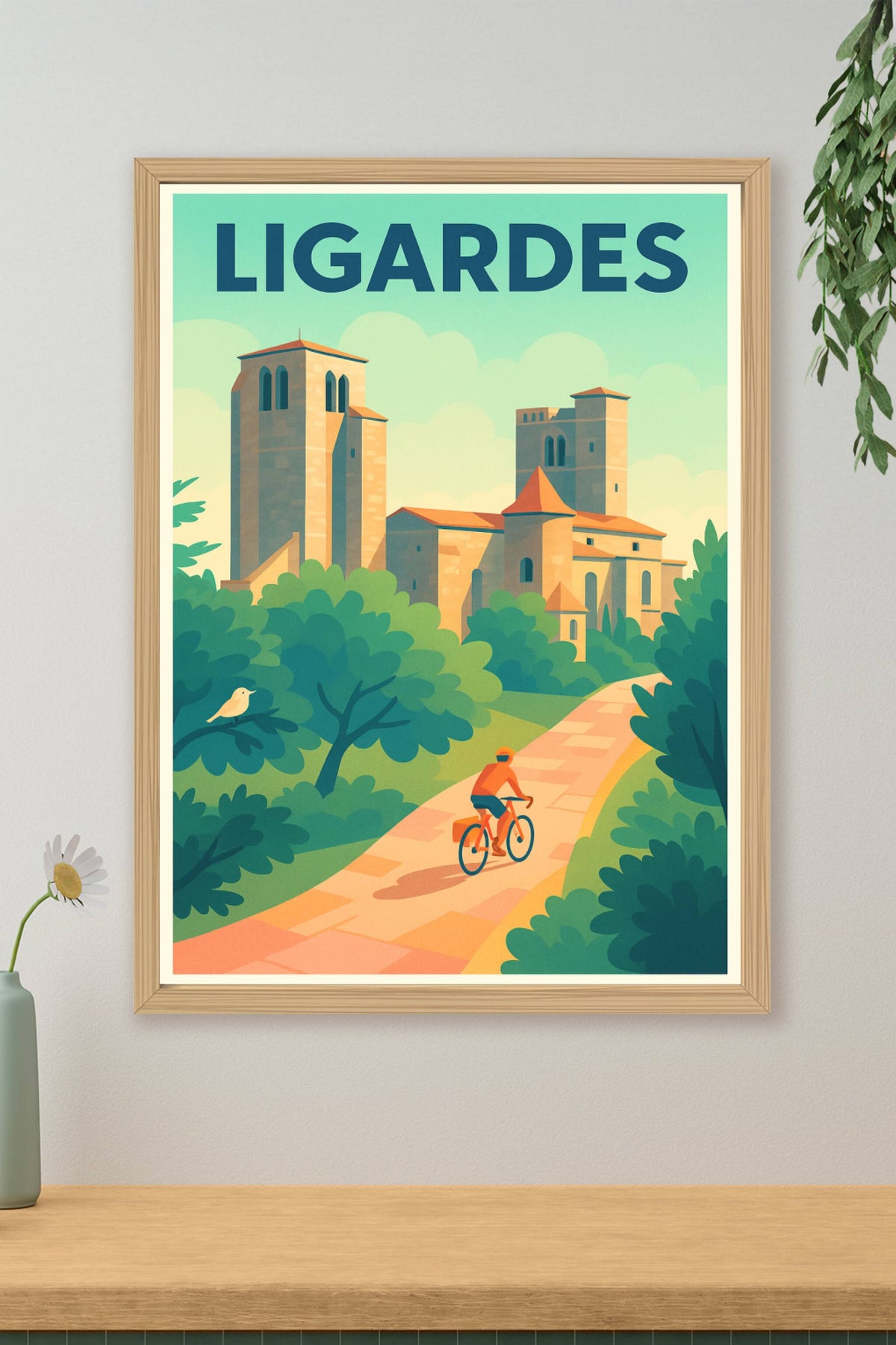 Affiche Ligardes — Charme et Sérénité à Vélo · poster d'art de Ligardes