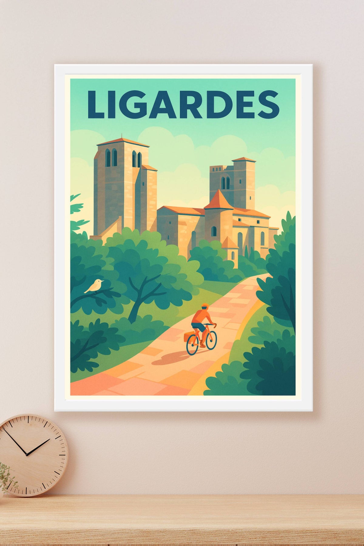 Affiche Ligardes — Charme et Sérénité à Vélo · poster d'art de Ligardes