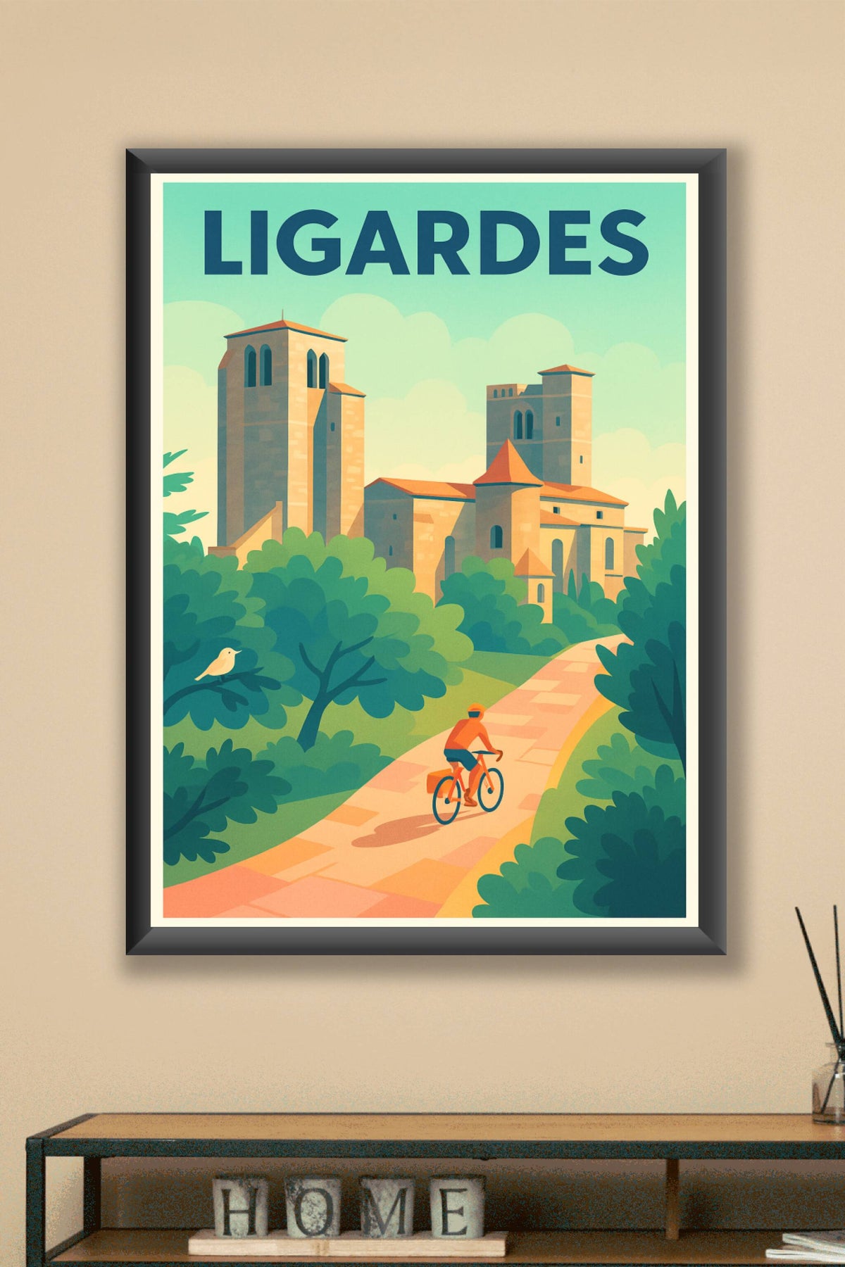 Affiche Ligardes — Charme et Sérénité à Vélo · poster d'art de Ligardes