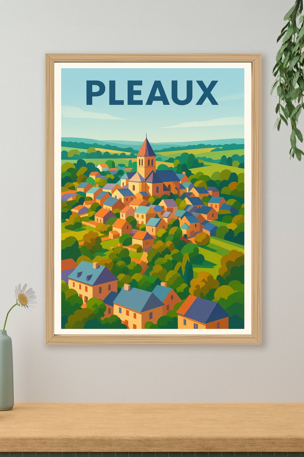 Affiche Pleaux — Évasion champêtre au cœur du Lot · poster d'art de Pleaux