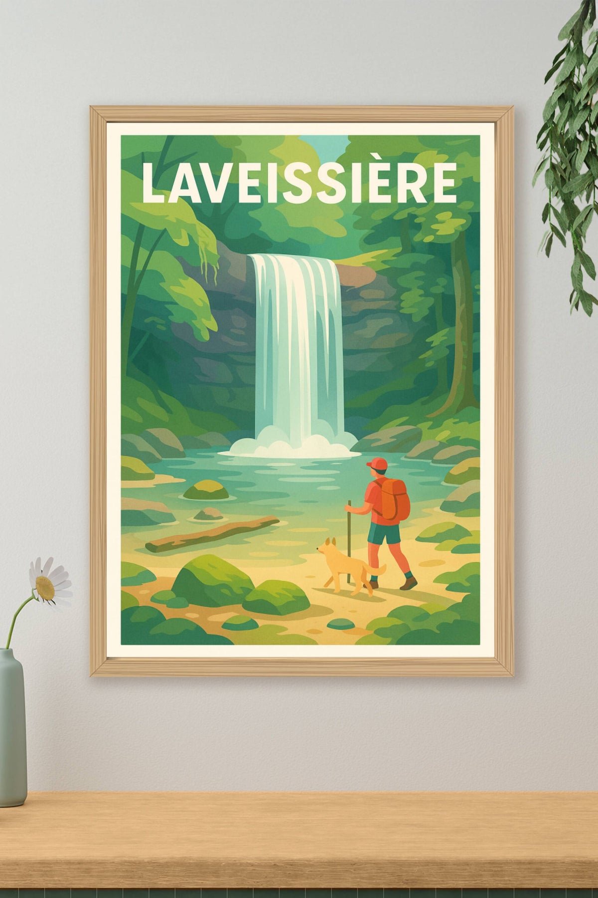 Affiche Laveissière — Nature et aventure au cœur de la cascade · poster d'art de Laveissière