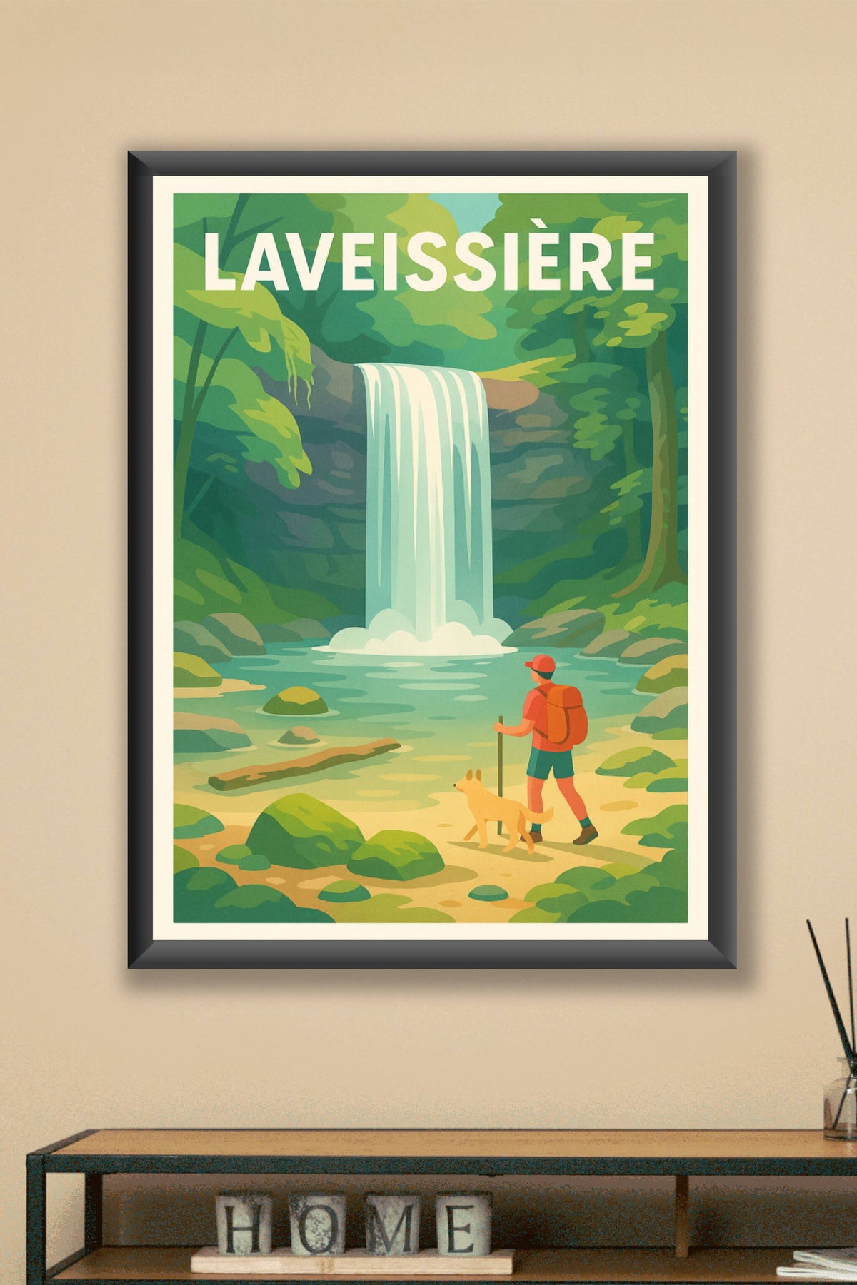 Affiche Laveissière — Nature et aventure au cœur de la cascade · poster d'art de Laveissière