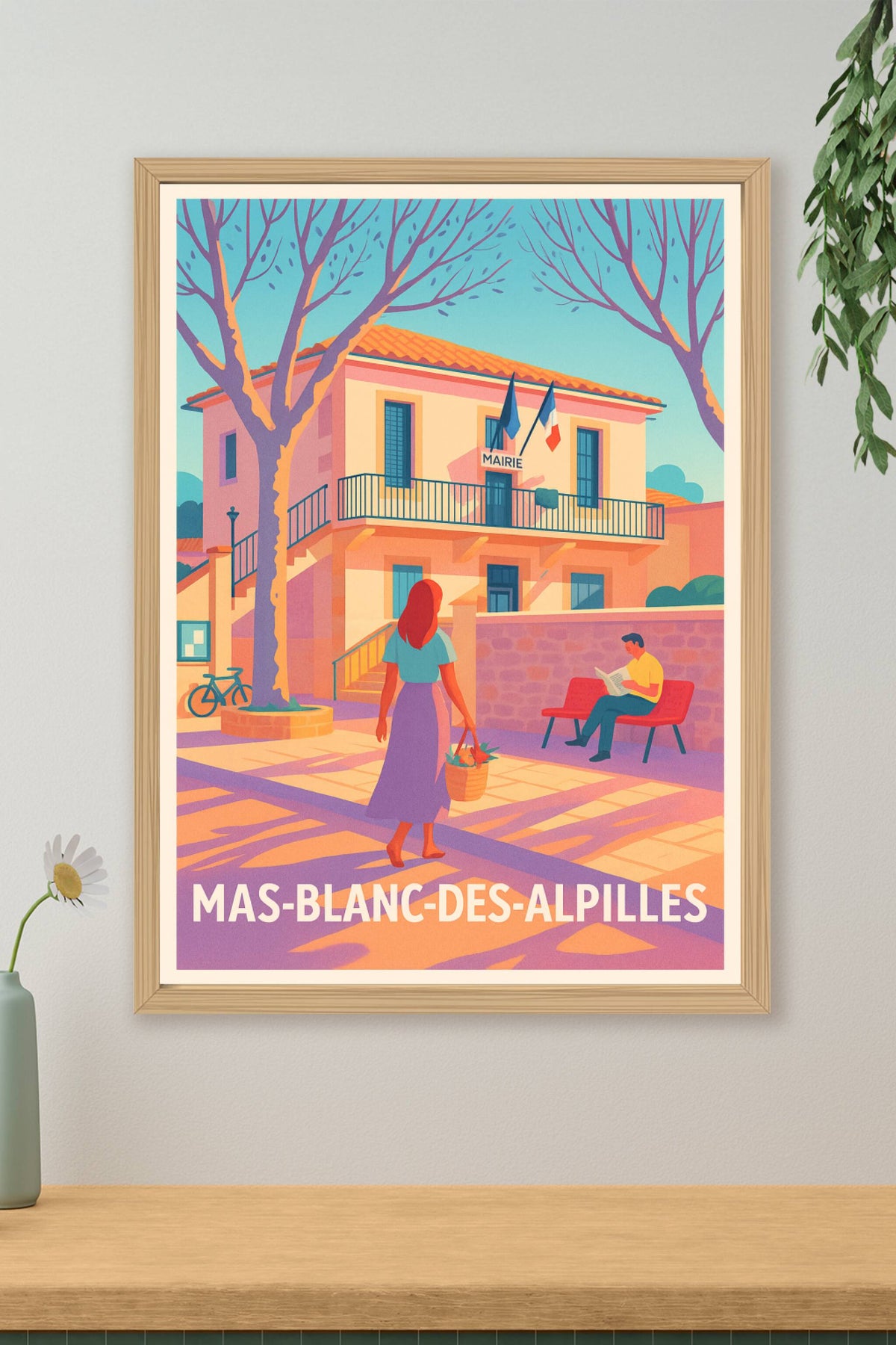 Affiche Mas-Blanc-des-Alpilles — Charme et douceur provençale · poster d'art de Mas-Blanc-des-Alpilles