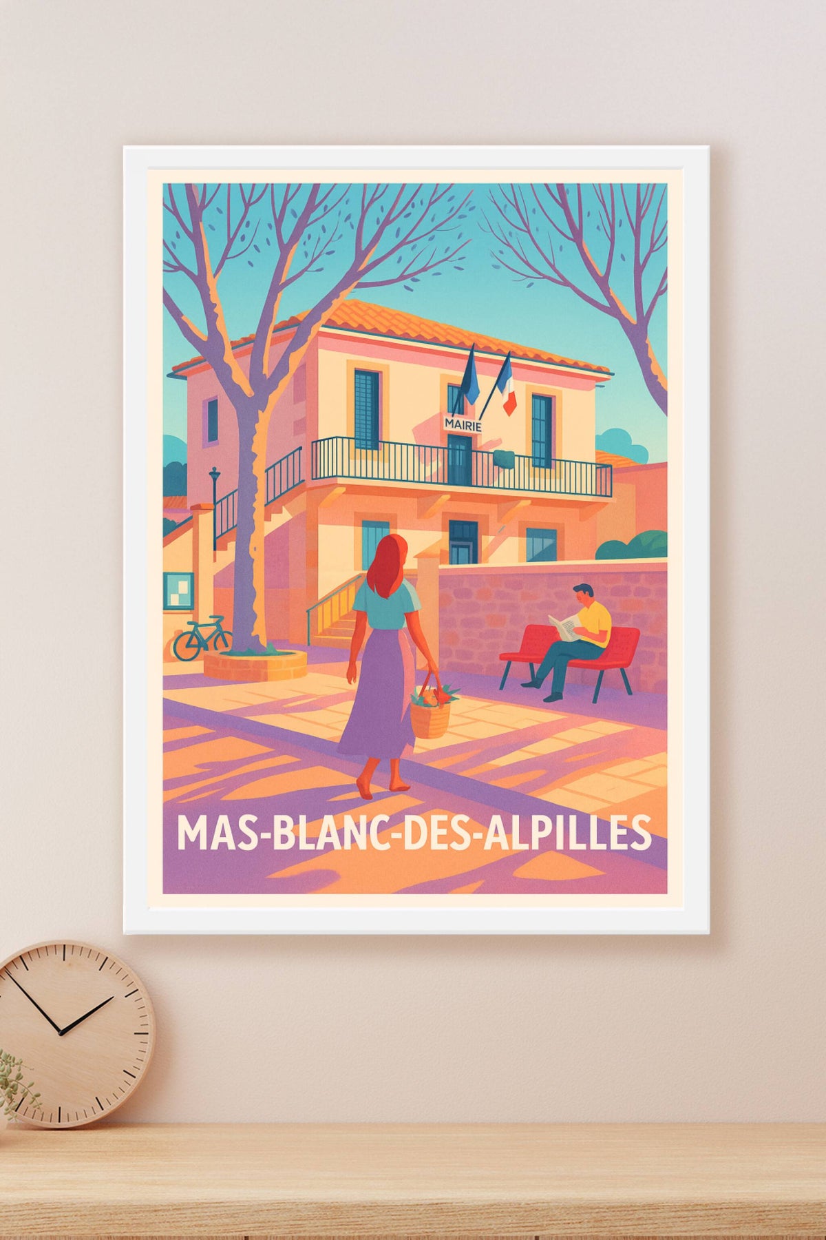 Affiche Mas-Blanc-des-Alpilles — Charme et douceur provençale · poster d'art de Mas-Blanc-des-Alpilles