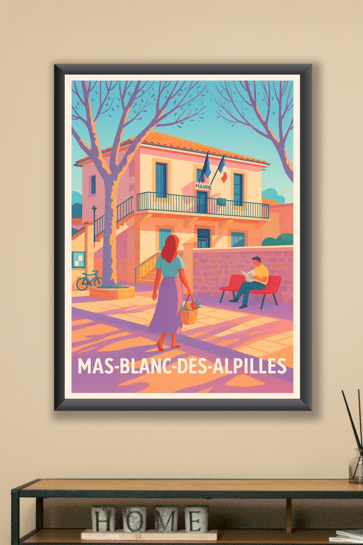 Affiche Mas-Blanc-des-Alpilles — Charme et douceur provençale · poster d'art de Mas-Blanc-des-Alpilles