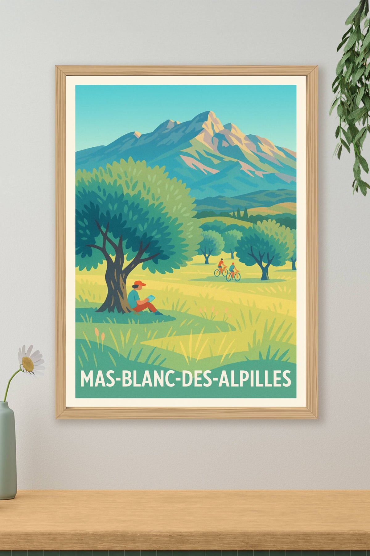 Affiche Mas-Blanc-des-Alpilles — Paysage bucolique et nature préservée · poster d'art de Mas-Blanc-des-Alpilles