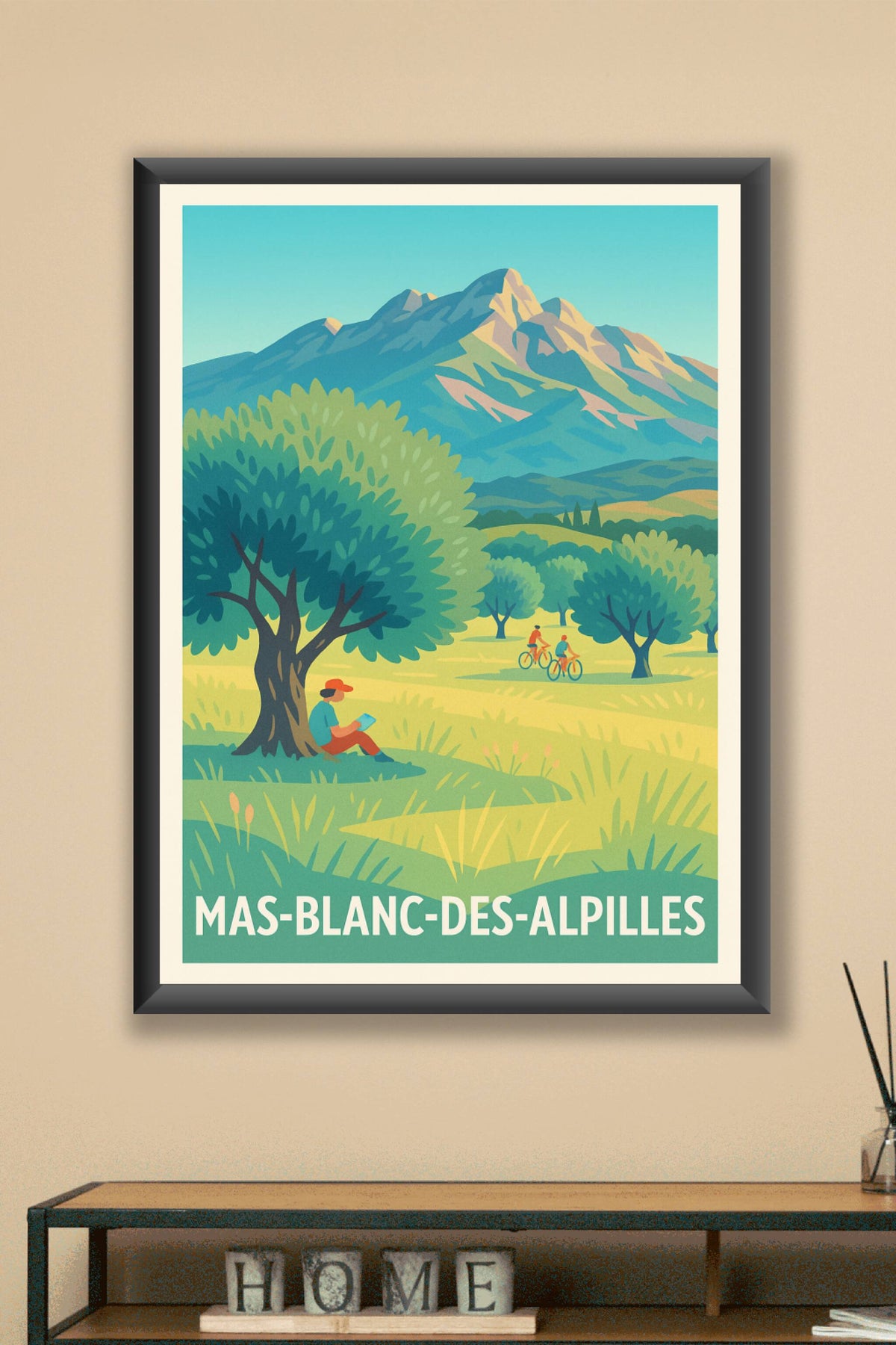 Affiche Mas-Blanc-des-Alpilles — Paysage bucolique et nature préservée · poster d'art de Mas-Blanc-des-Alpilles