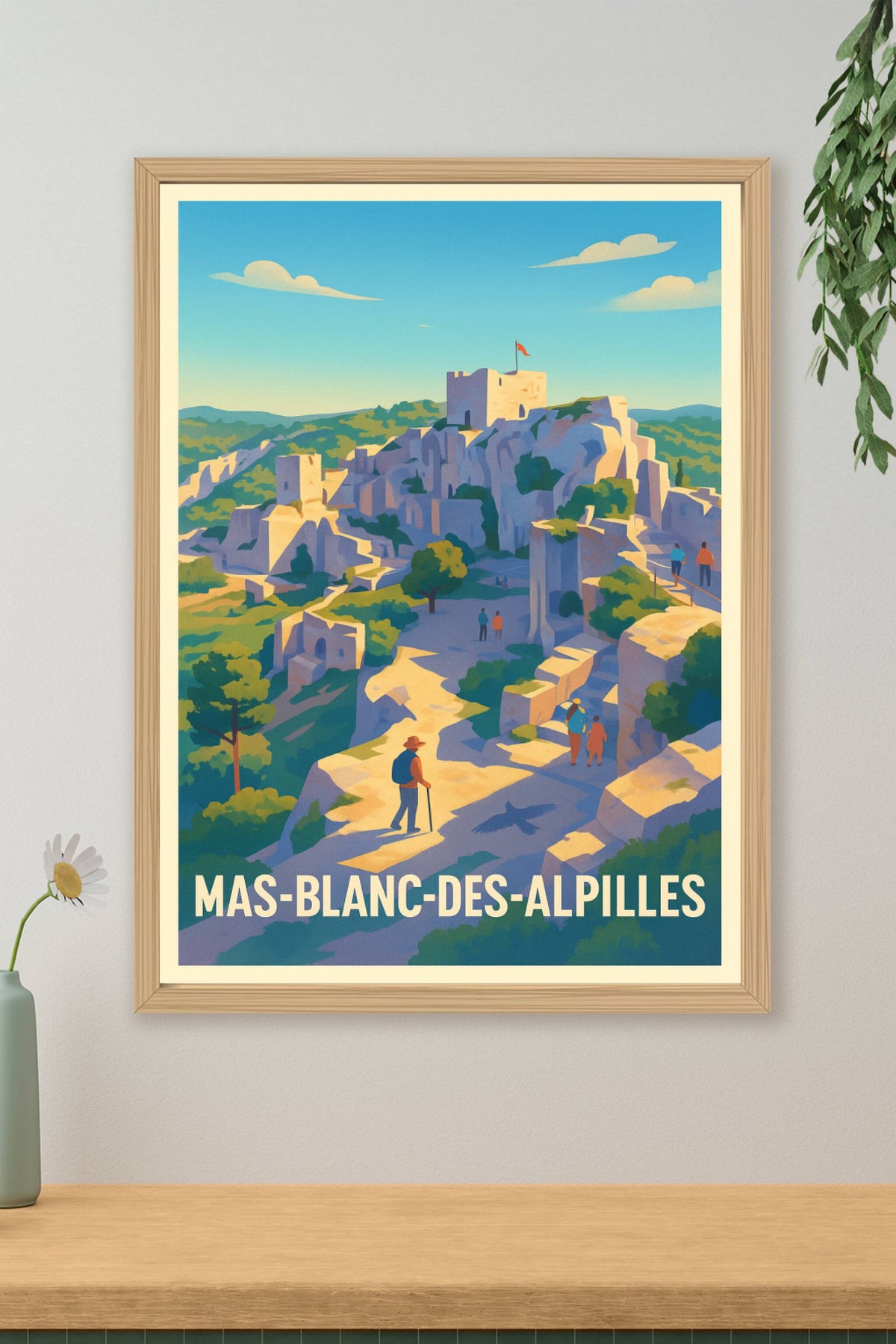 Affiche Mas-Blanc-des-Alpilles — Voyage au cœur des ruines historiques · poster d'art de Mas-Blanc-des-Alpilles