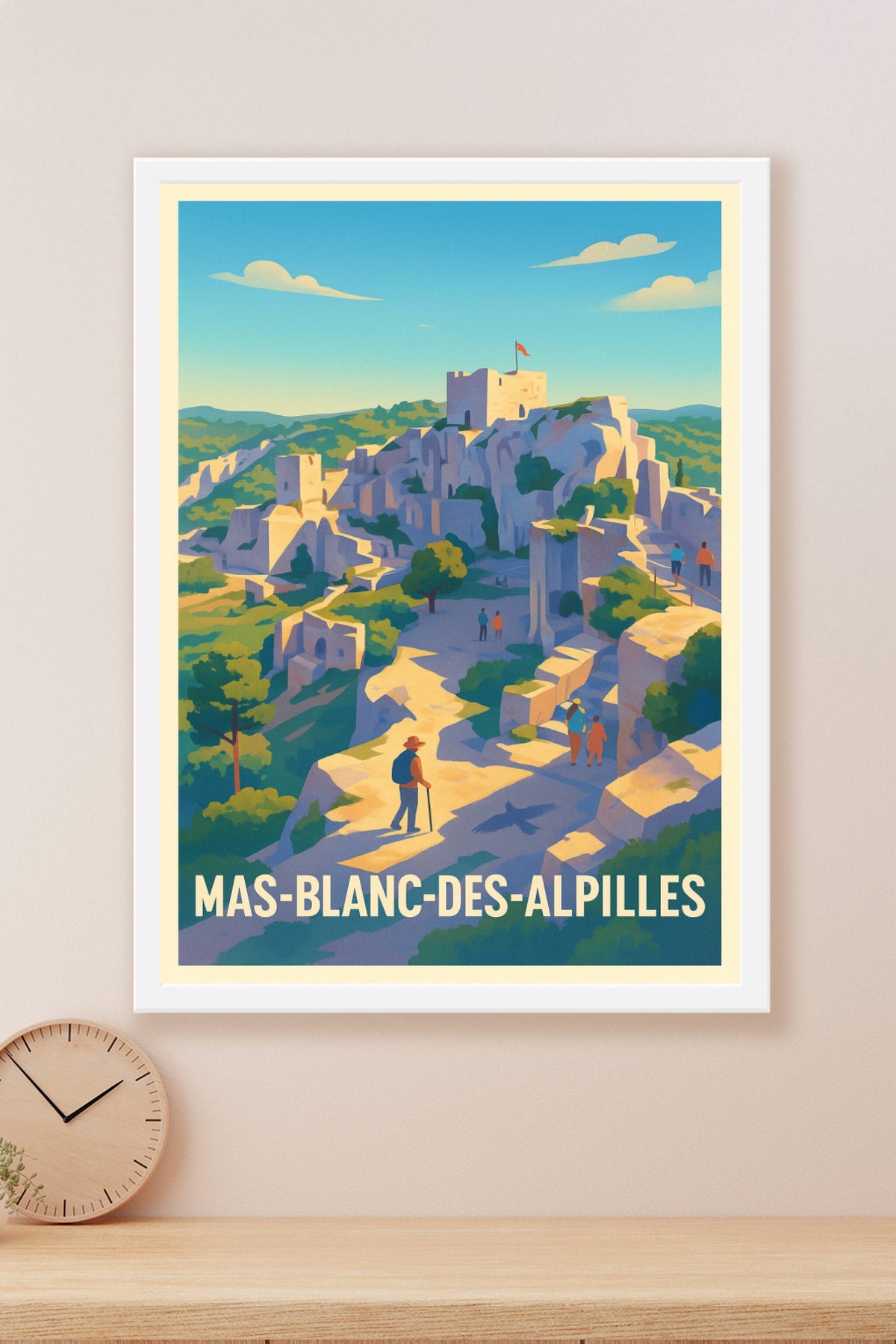 Affiche Mas-Blanc-des-Alpilles — Voyage au cœur des ruines historiques · poster d'art de Mas-Blanc-des-Alpilles