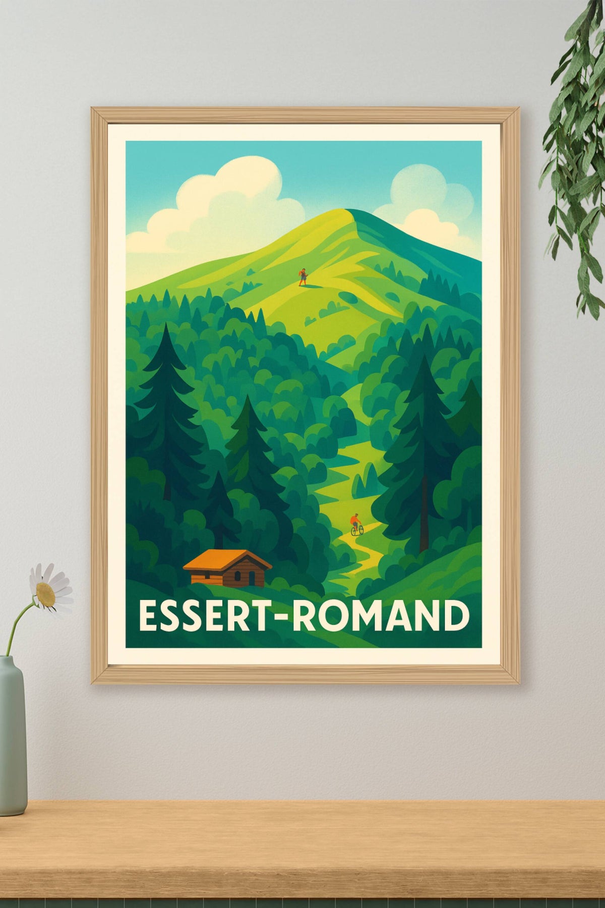 Affiche Essert-Romand — Escapade hivernale authentique · poster d'art de Essert-Romand