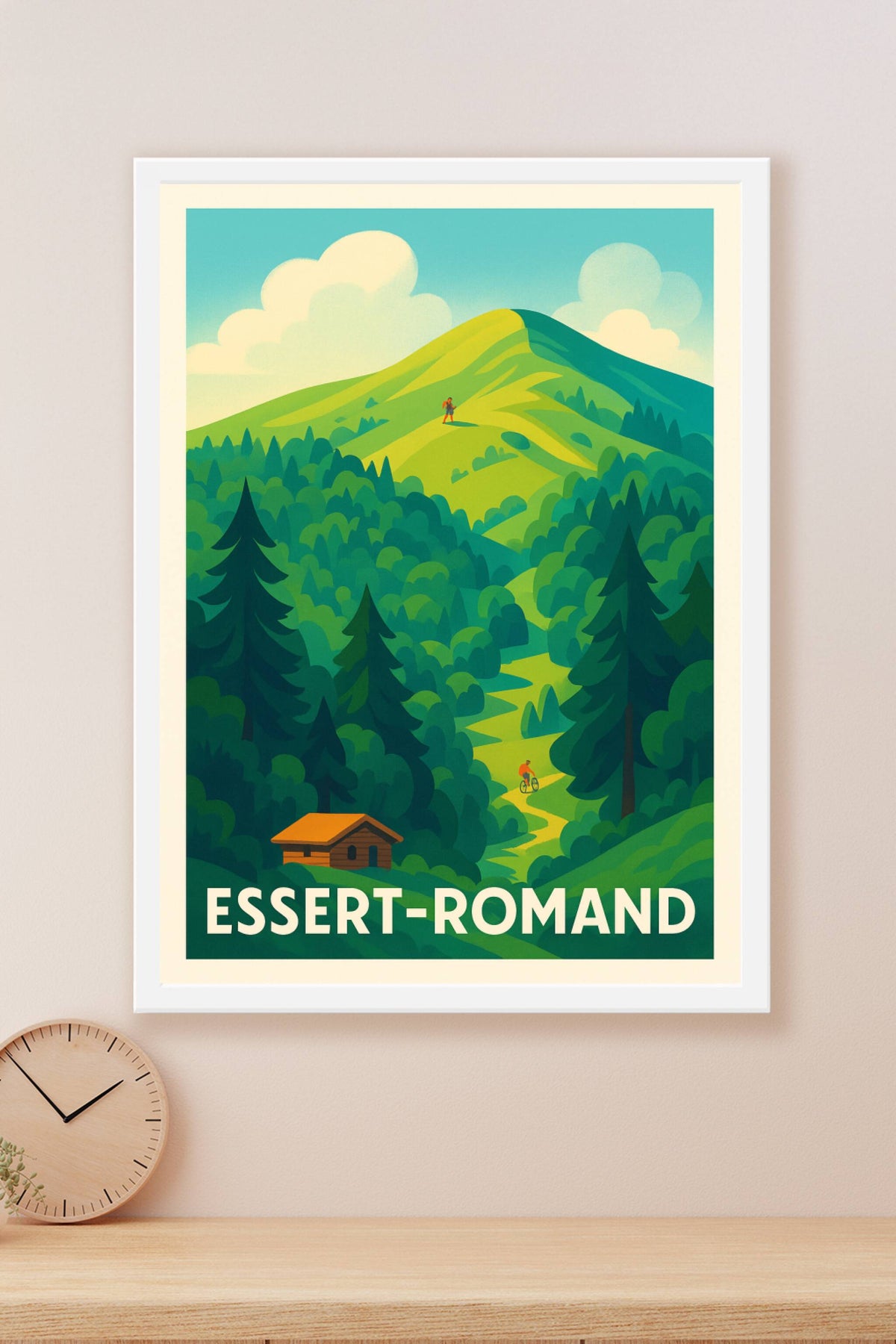 Affiche Essert-Romand — Escapade hivernale authentique · poster d'art de Essert-Romand