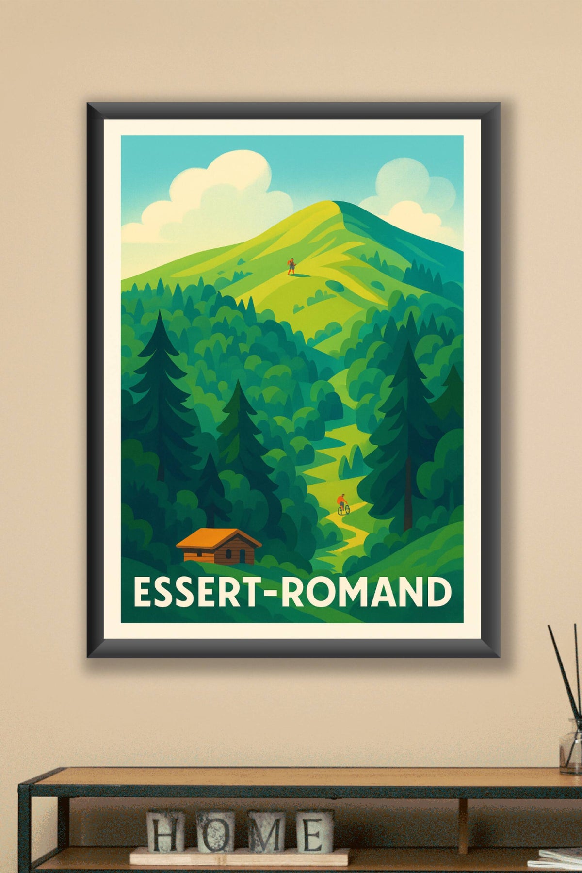 Affiche Essert-Romand — Escapade hivernale authentique · poster d'art de Essert-Romand
