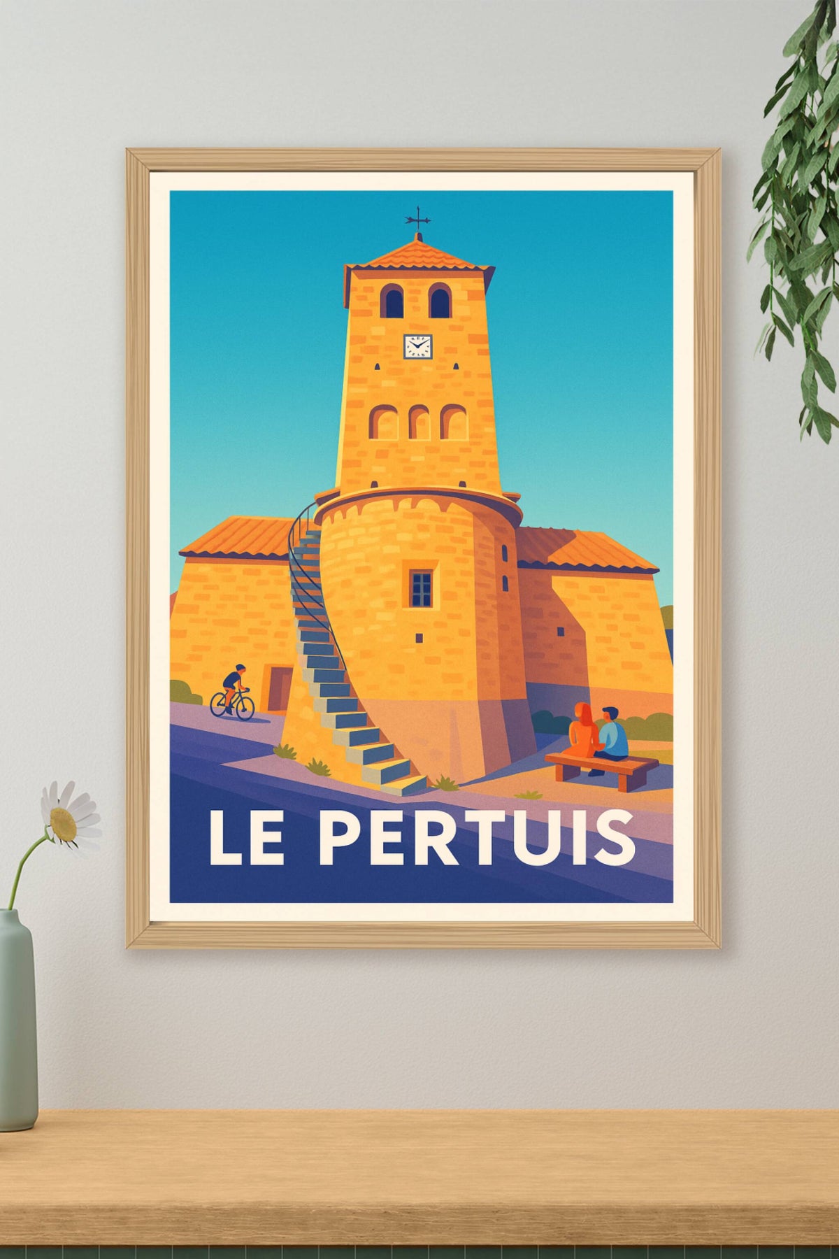 Affiche Le Pertuis — Charme médiéval et vue imprenable · poster d'art de Le Pertuis