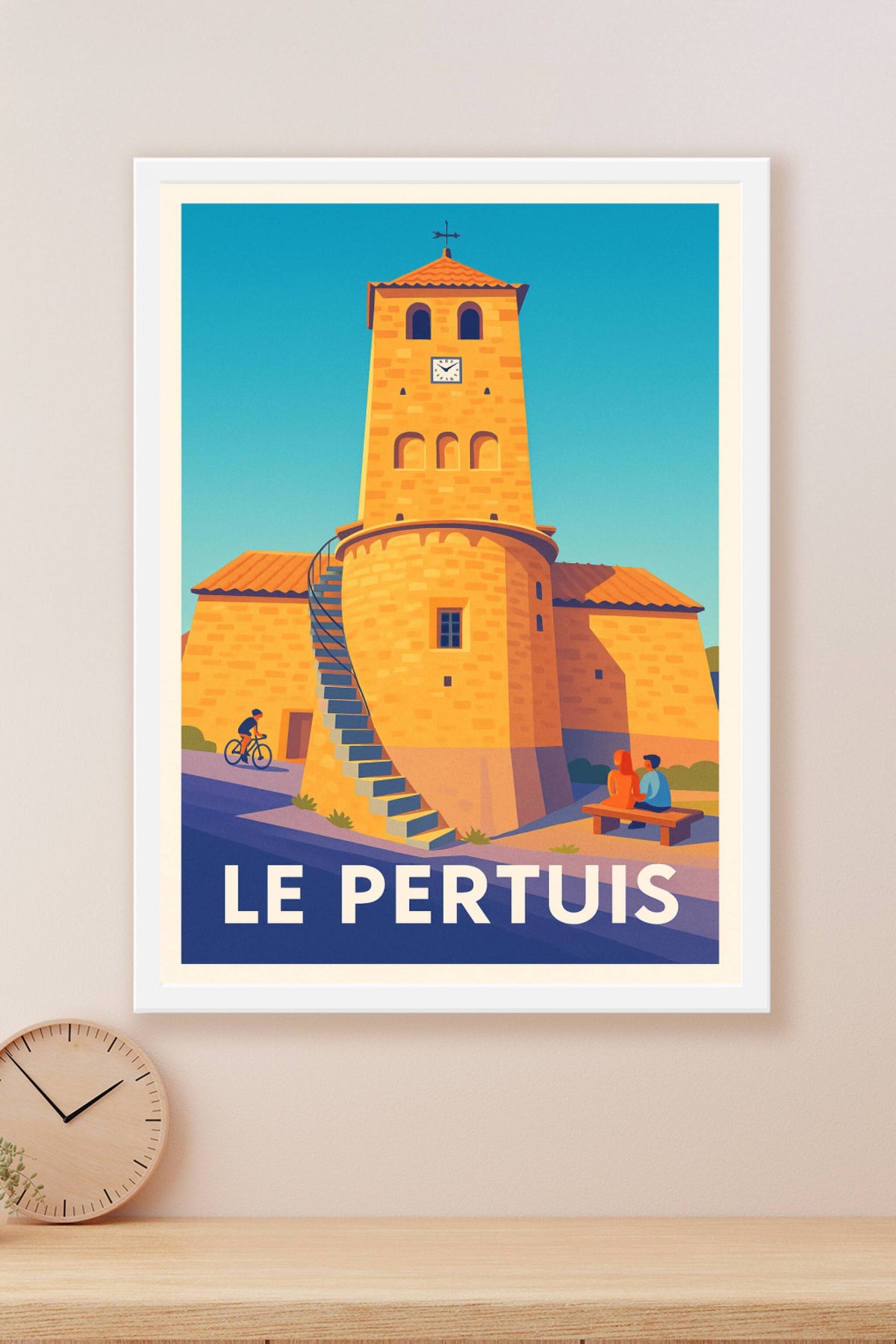 Affiche Le Pertuis — Charme médiéval et vue imprenable · poster d'art de Le Pertuis