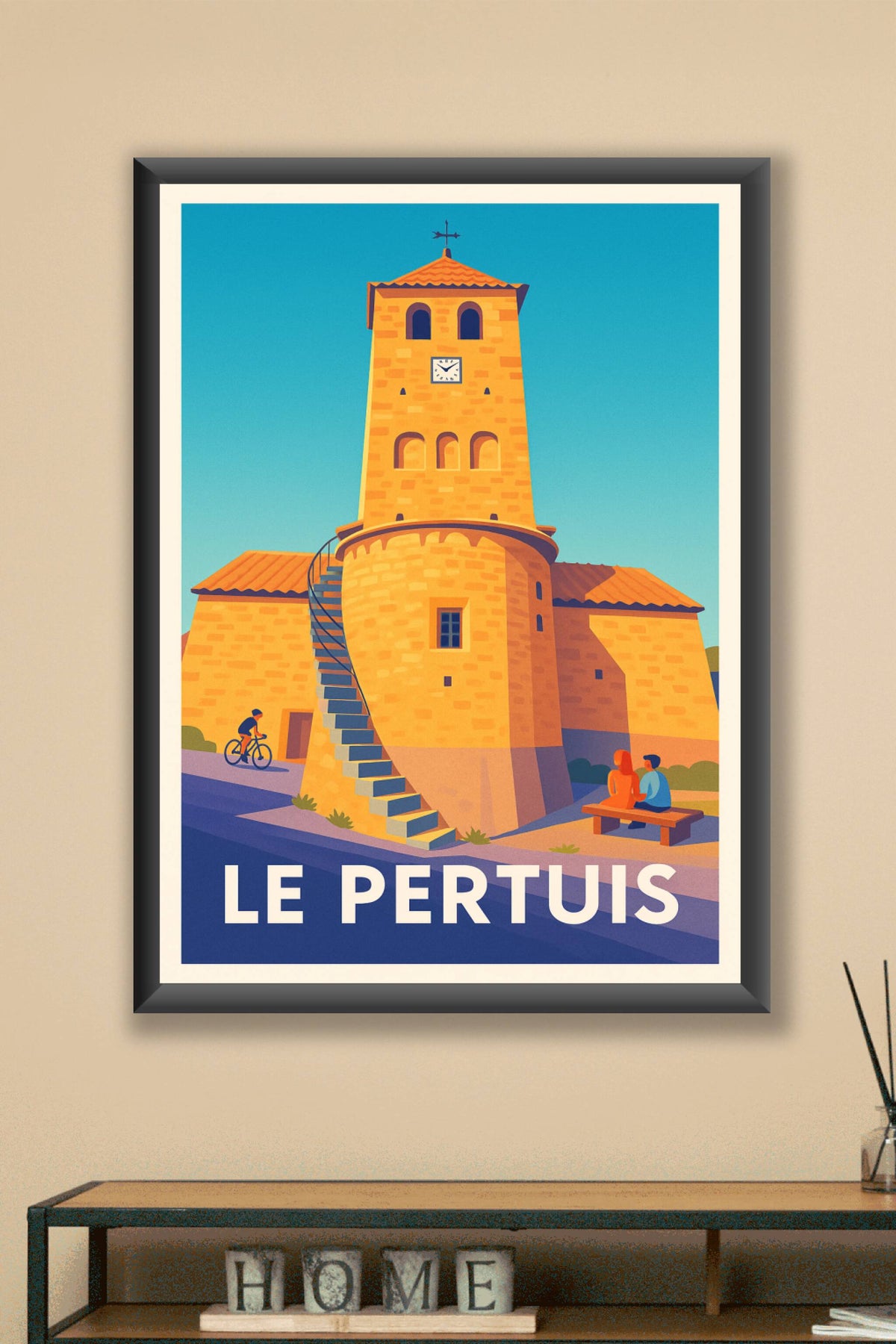 Affiche Le Pertuis — Charme médiéval et vue imprenable · poster d'art de Le Pertuis