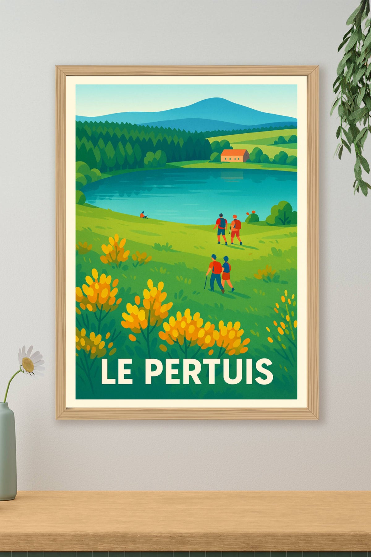 Affiche Le Pertuis — Invitation à la randonnée et à la nature · poster d'art de Le Pertuis