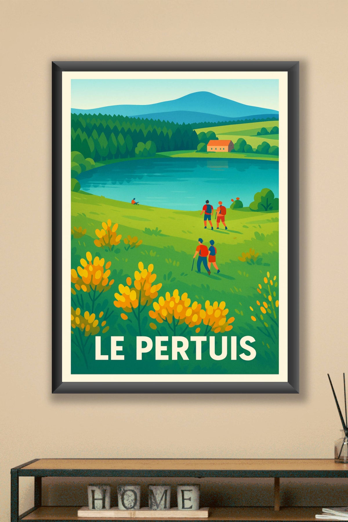 Affiche Le Pertuis — Invitation à la randonnée et à la nature · poster d'art de Le Pertuis