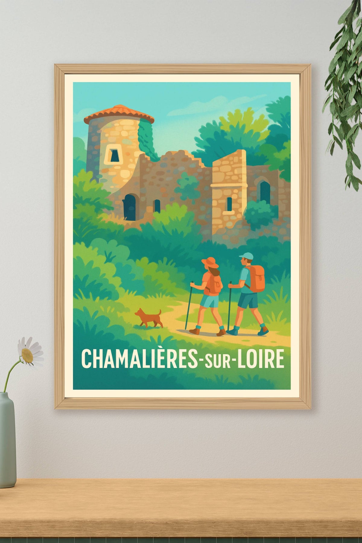 Affiche Chamalières-sur-Loire — Escapade nature et patrimoine · poster d'art de Chamalières-sur-Loire
