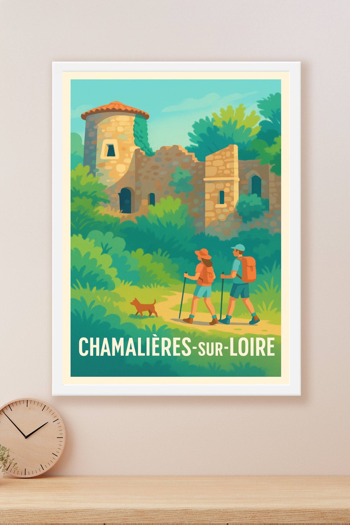 Affiche Chamalières-sur-Loire — Escapade nature et patrimoine · poster d'art de Chamalières-sur-Loire