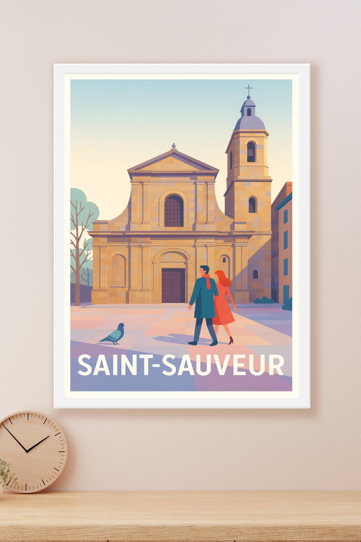 Affiche Saint-Sauveur — Une balade romantique au cœur de l'histoire · poster d'art de Saint-Sauveur