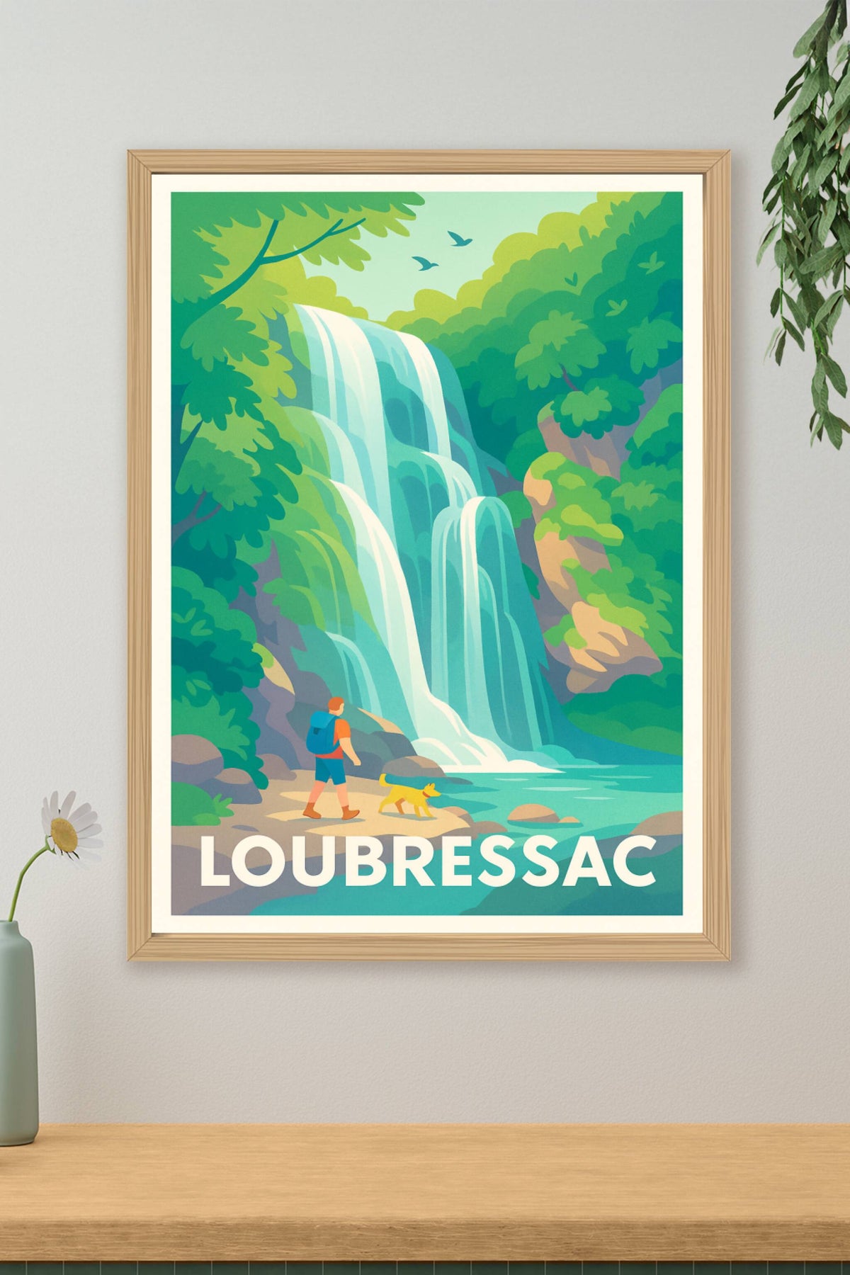 Affiche Loubressac — Nature et cascade en pleine découverte · poster d'art de Loubressac