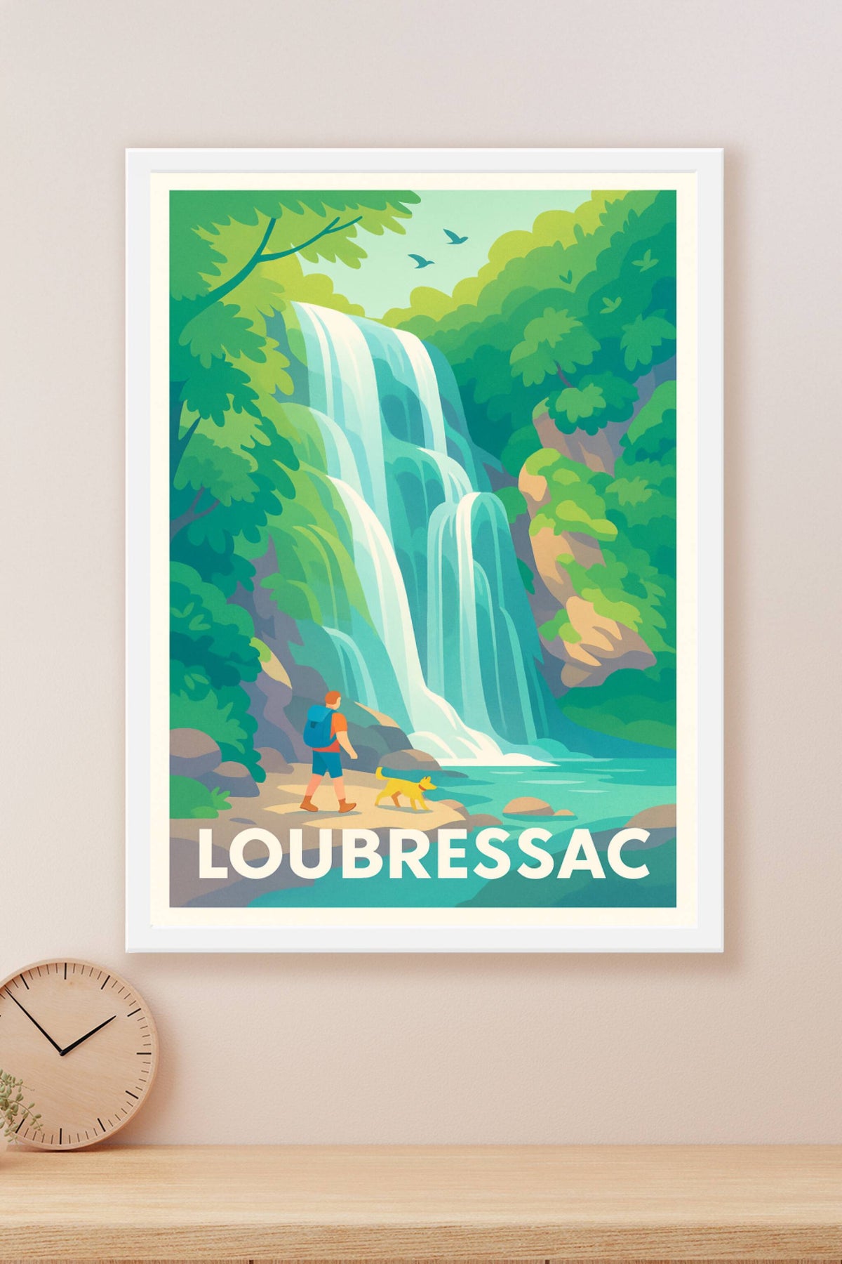 Affiche Loubressac — Nature et cascade en pleine découverte · poster d'art de Loubressac