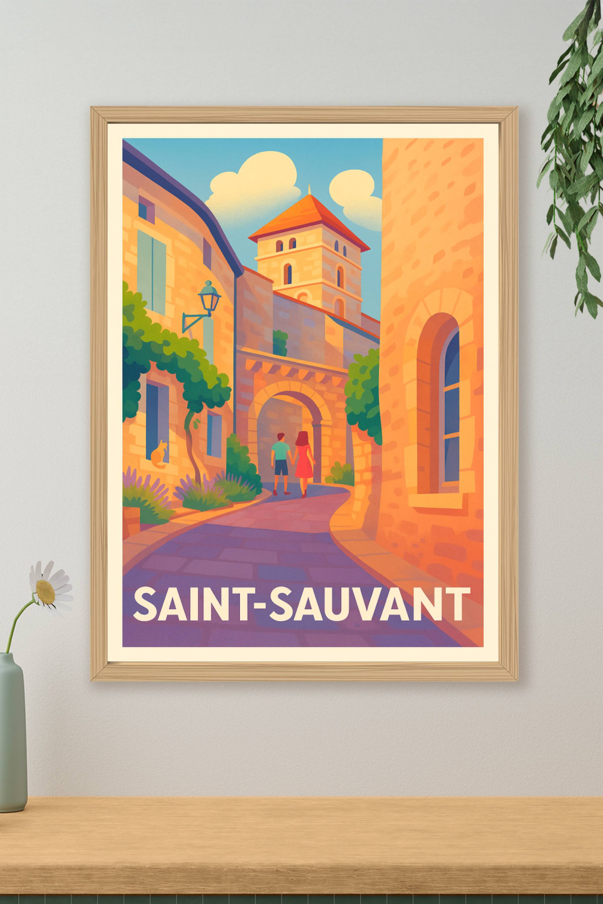 Affiche de Saint-Sauvant - Promenade au cœur de l'histoire