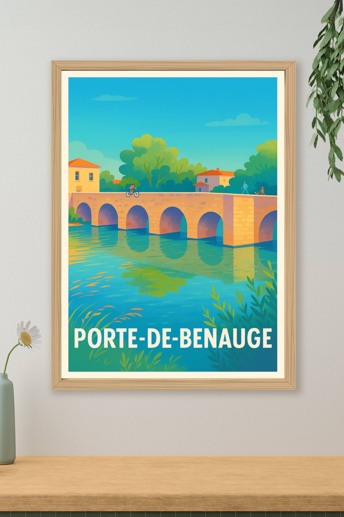 Affiche Porte-de-Benauge — Charme et sérénité au fil de l'eau · poster d'art de Porte-de-Benauge