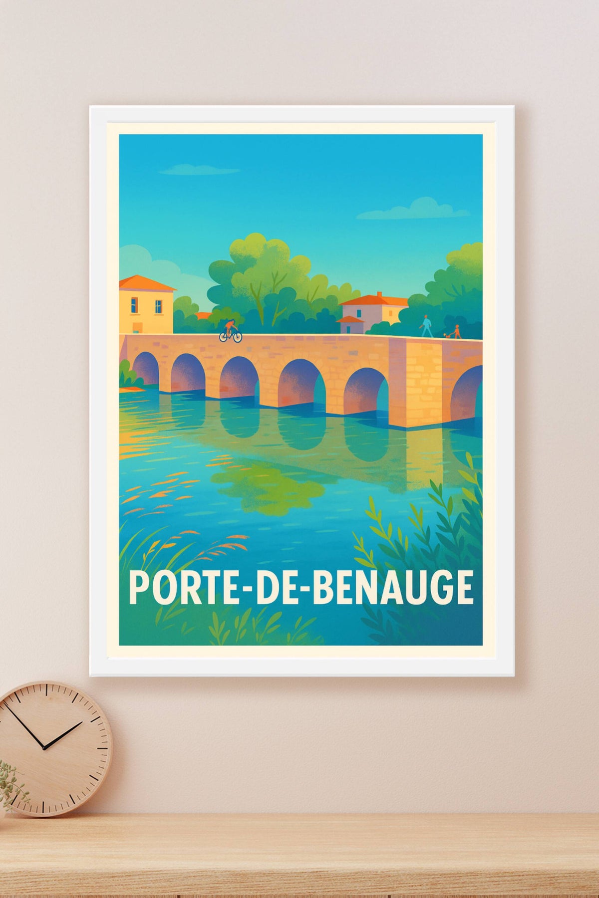 Affiche Porte-de-Benauge — Charme et sérénité au fil de l'eau · poster d'art de Porte-de-Benauge