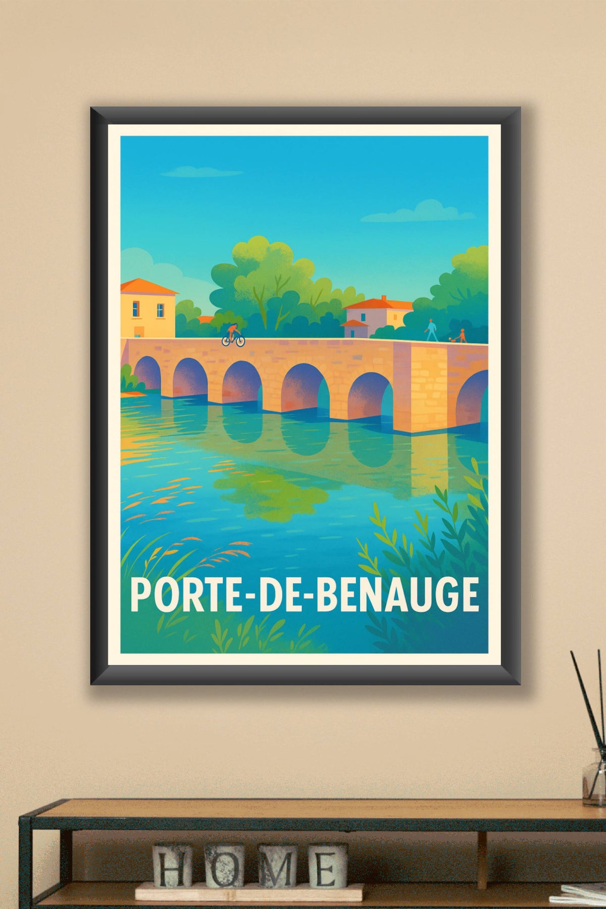 Affiche Porte-de-Benauge — Charme et sérénité au fil de l'eau · poster d'art de Porte-de-Benauge