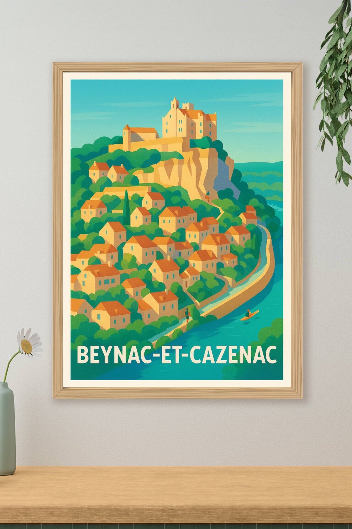 Affiche Beynac-et-Cazenac — Un village médiéval au charme intemporel · poster d'art de Beynac-et-Cazenac