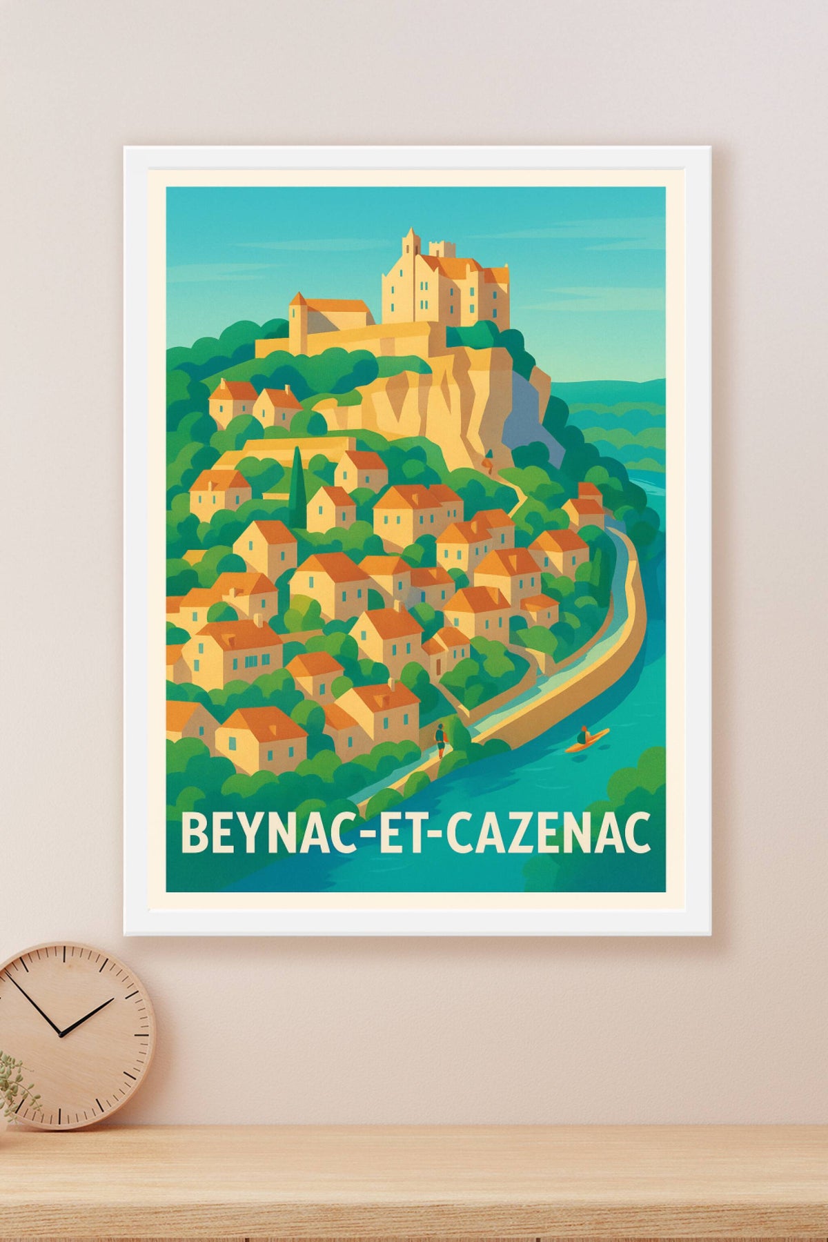 Affiche Beynac-et-Cazenac — Un village médiéval au charme intemporel · poster d'art de Beynac-et-Cazenac