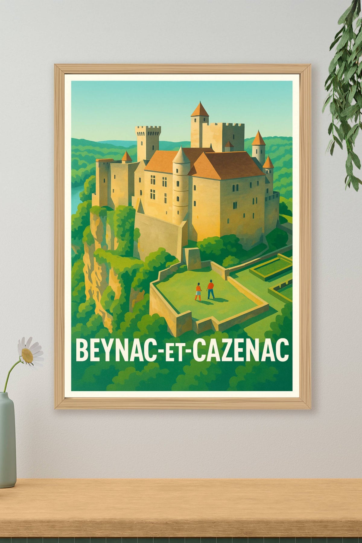 Affiche Beynac-et-Cazenac — Trésor médiéval perché · poster d'art de Beynac-et-Cazenac