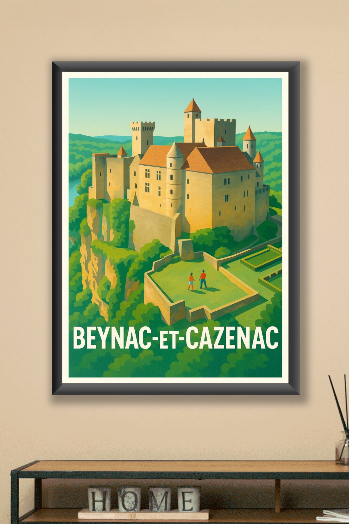 Affiche Beynac-et-Cazenac — Trésor médiéval perché · poster d'art de Beynac-et-Cazenac