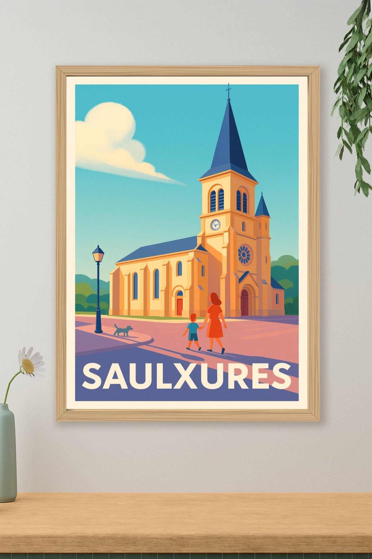 Affiche Saulxures — Charme paisible au cœur de l'architecture locale · poster d'art de Saulxures