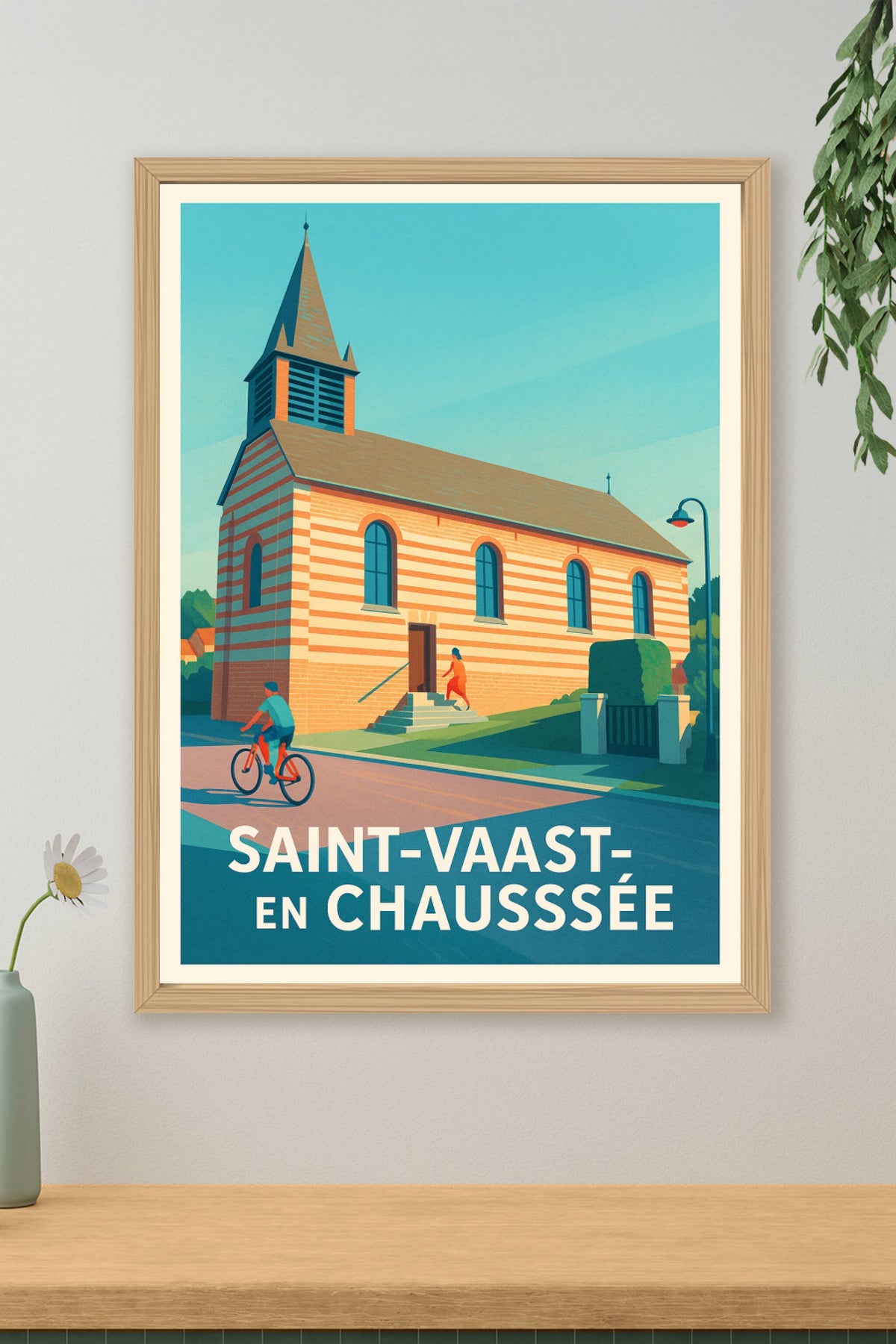Affiche Saint-Vaast-en-Chaussée — Charme et tranquillité d'une petite église · poster d'art de Saint-Vaast-en-Chaussée