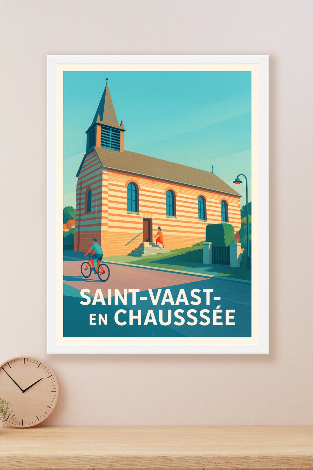 Affiche Saint-Vaast-en-Chaussée — Charme et tranquillité d'une petite église · poster d'art de Saint-Vaast-en-Chaussée