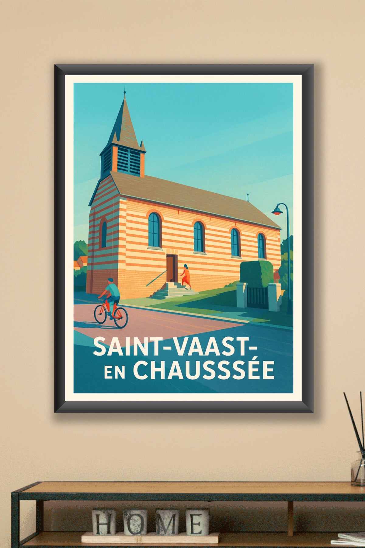 Affiche Saint-Vaast-en-Chaussée — Charme et tranquillité d'une petite église · poster d'art de Saint-Vaast-en-Chaussée
