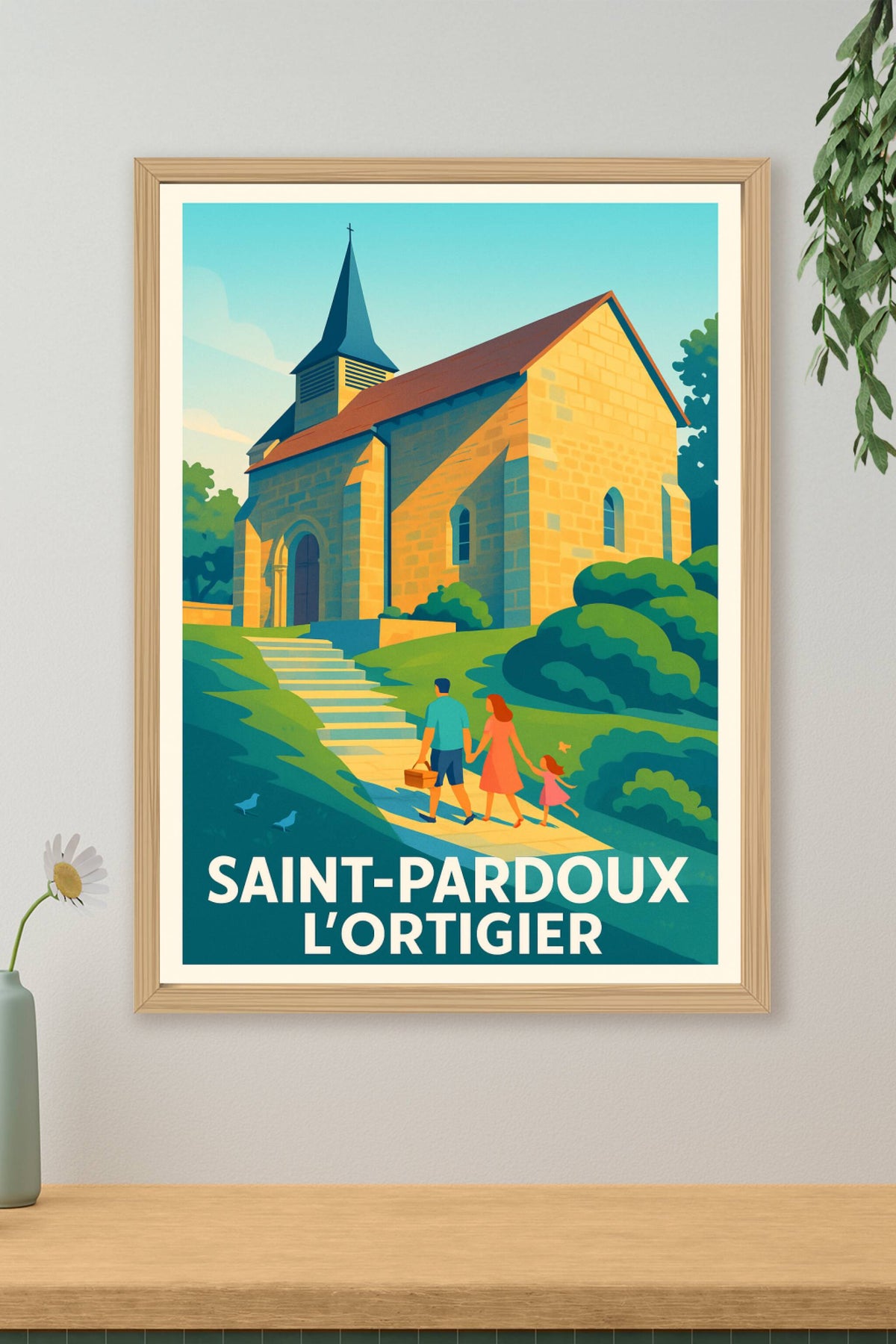 Affiche Saint-Pardoux-l'Ortigier — Charme et Sérénité en Famille · poster d'art de Saint-Pardoux-l'Ortigier