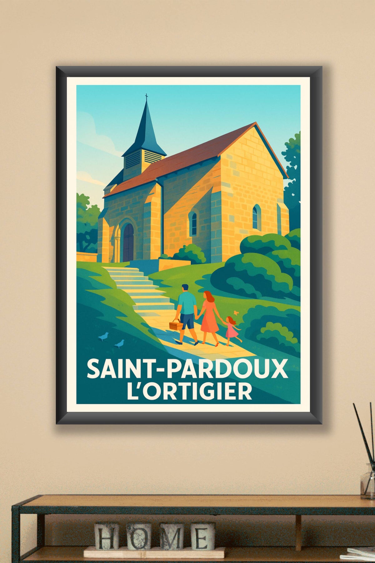 Affiche Saint-Pardoux-l'Ortigier — Charme et Sérénité en Famille · poster d'art de Saint-Pardoux-l'Ortigier