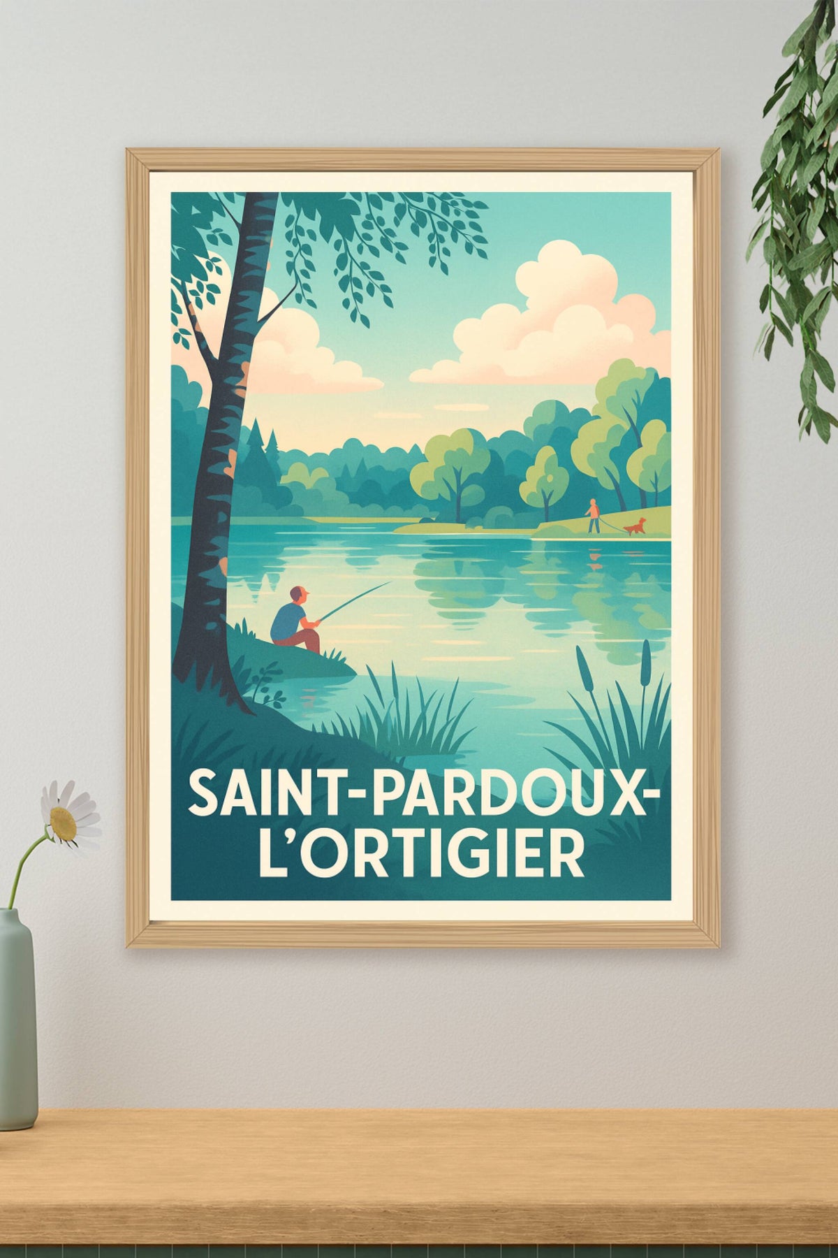 Affiche Saint-Pardoux-l'Ortigier — Sérénité au bord de l'eau · poster d'art de Saint-Pardoux-l'Ortigier