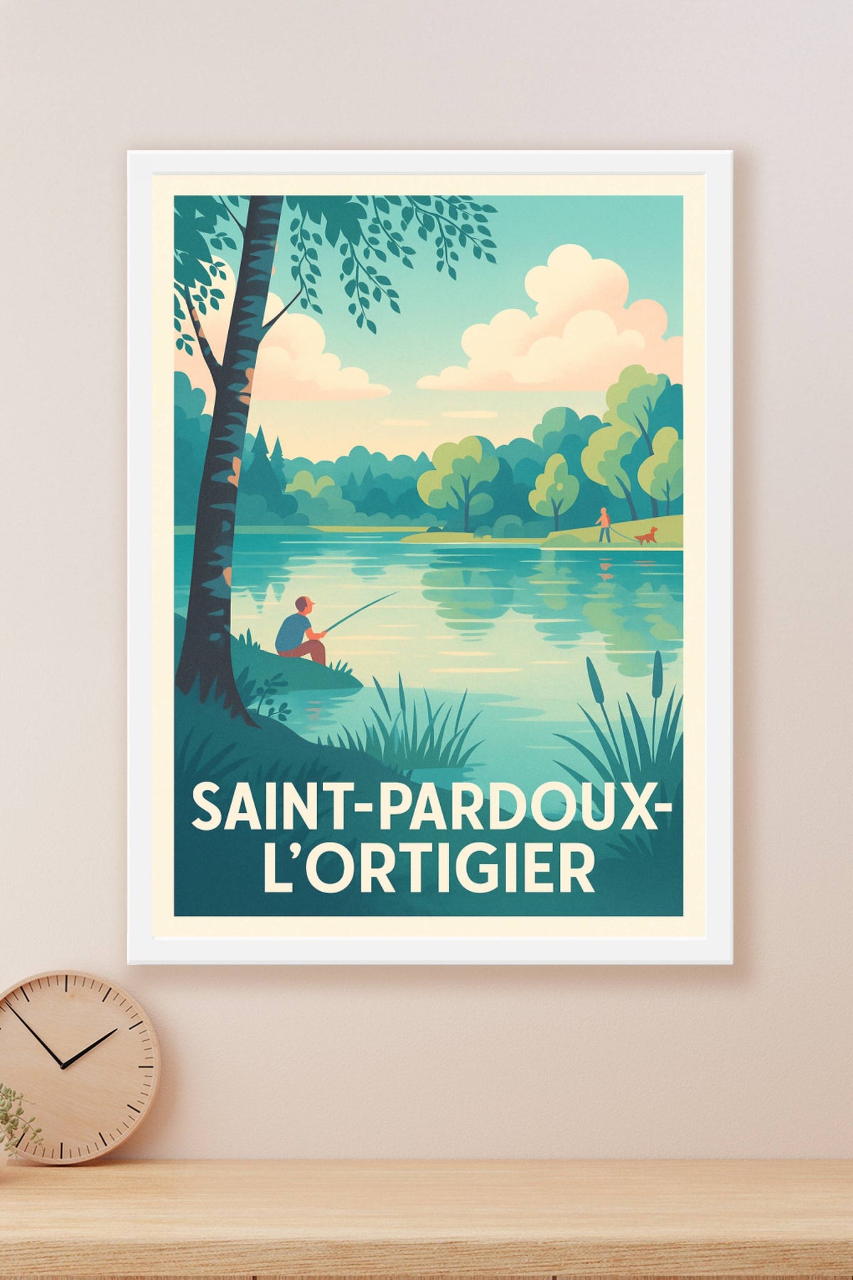 Affiche Saint-Pardoux-l'Ortigier — Sérénité au bord de l'eau · poster d'art de Saint-Pardoux-l'Ortigier