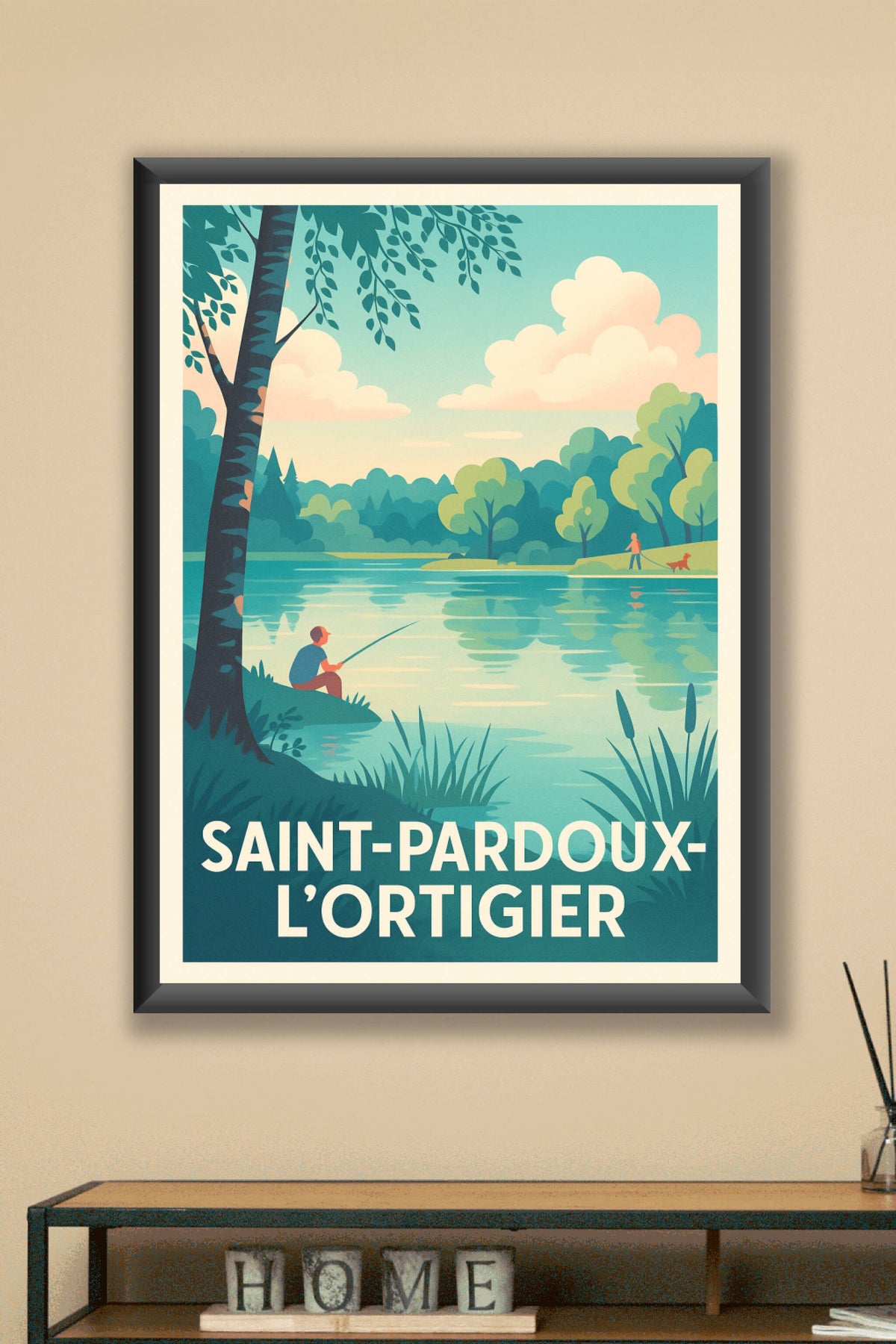 Affiche Saint-Pardoux-l'Ortigier — Sérénité au bord de l'eau · poster d'art de Saint-Pardoux-l'Ortigier