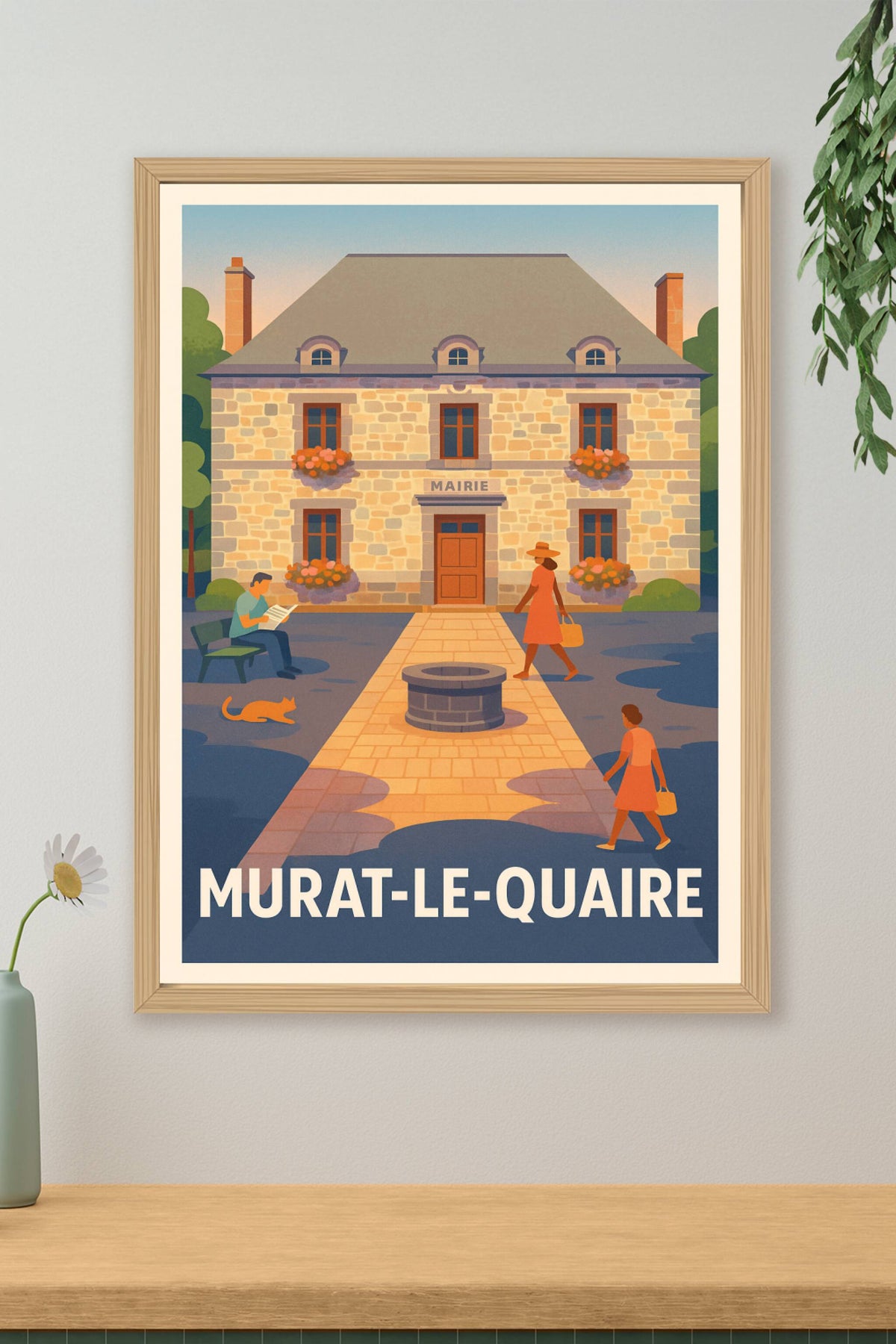 Affiche Murat-le-Quaire — L'élégance d'un village au cœur de l'Auvergne · poster d'art de Murat-le-Quaire