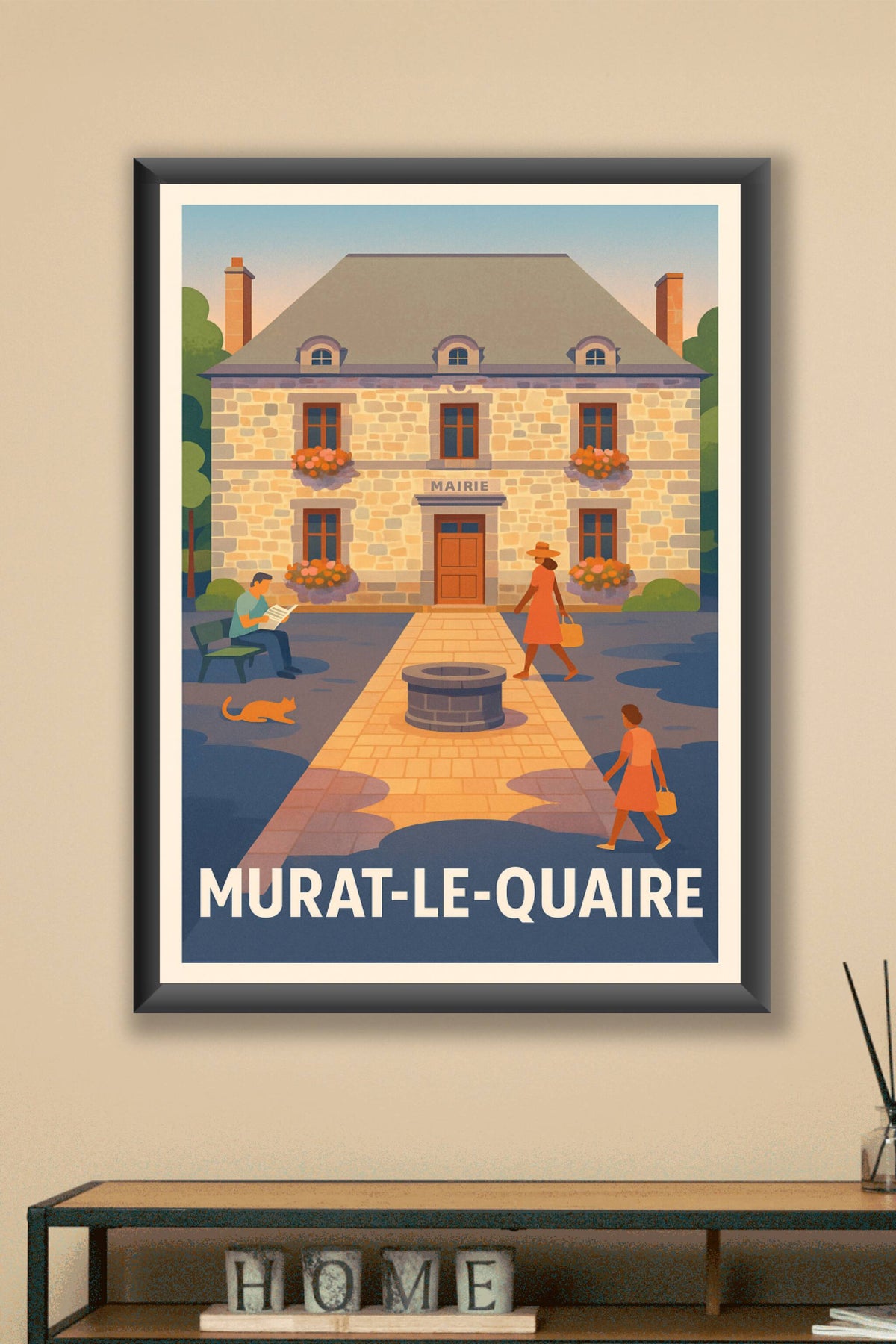 Affiche Murat-le-Quaire — L'élégance d'un village au cœur de l'Auvergne · poster d'art de Murat-le-Quaire