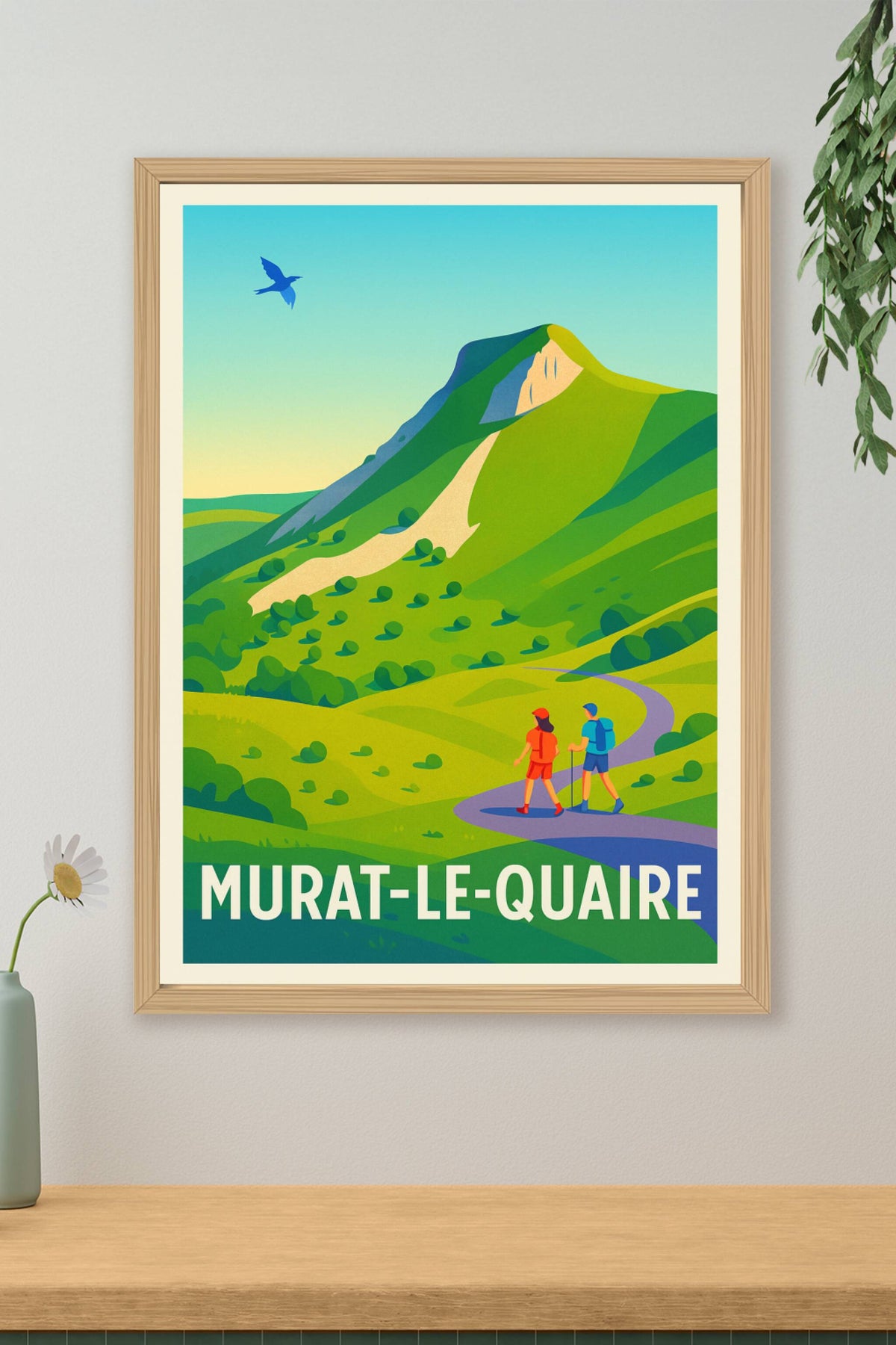 Affiche Murat-le-Quaire — Invitation à la randonnée en nature · poster d'art de Murat-le-Quaire
